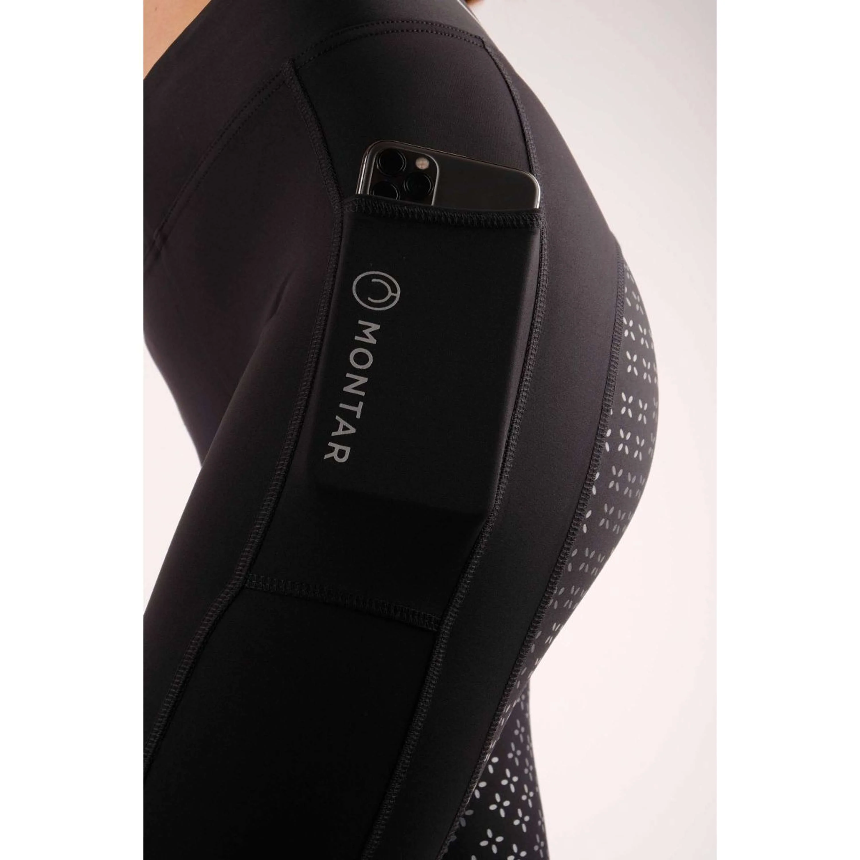 Montar Legging d'Équitation Selena Pull On Junior Full Grip Noir - Image 2