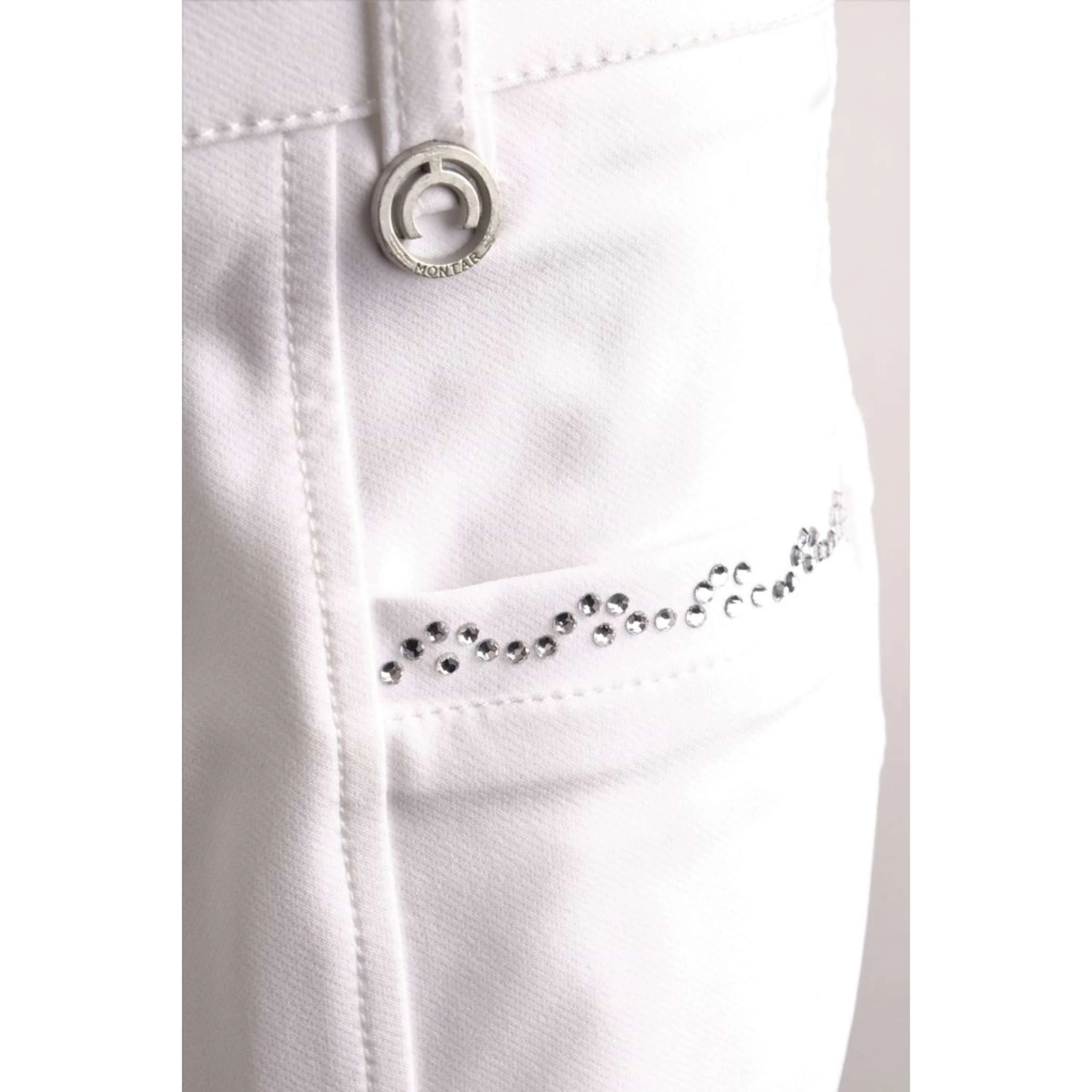 Montar Pantalon d'Équitation Crystal Full Grip Blanc - Image 2