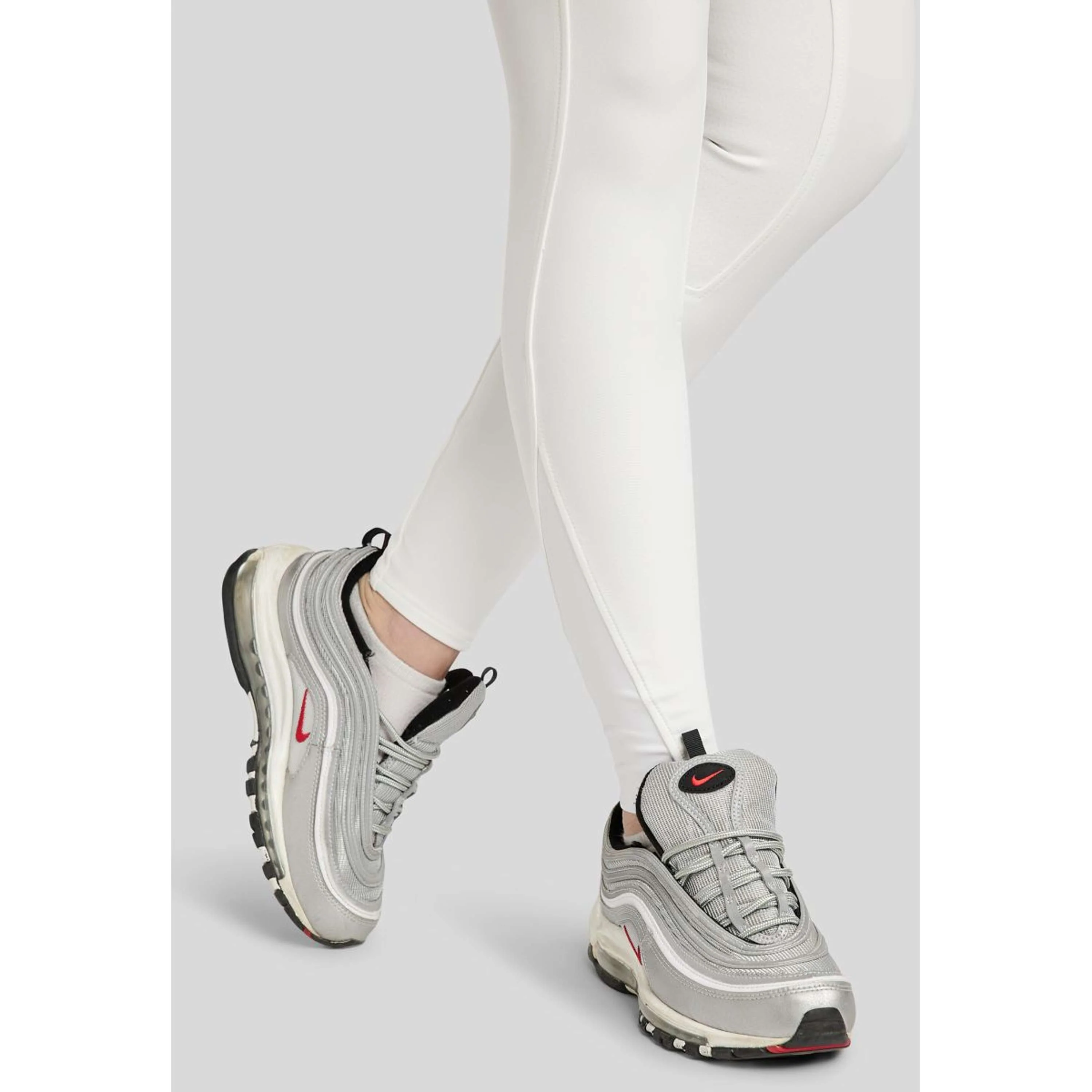 Montar Pantalon d'Équitation Megan Yati Highwaist Full Grip Blanc - Image 4