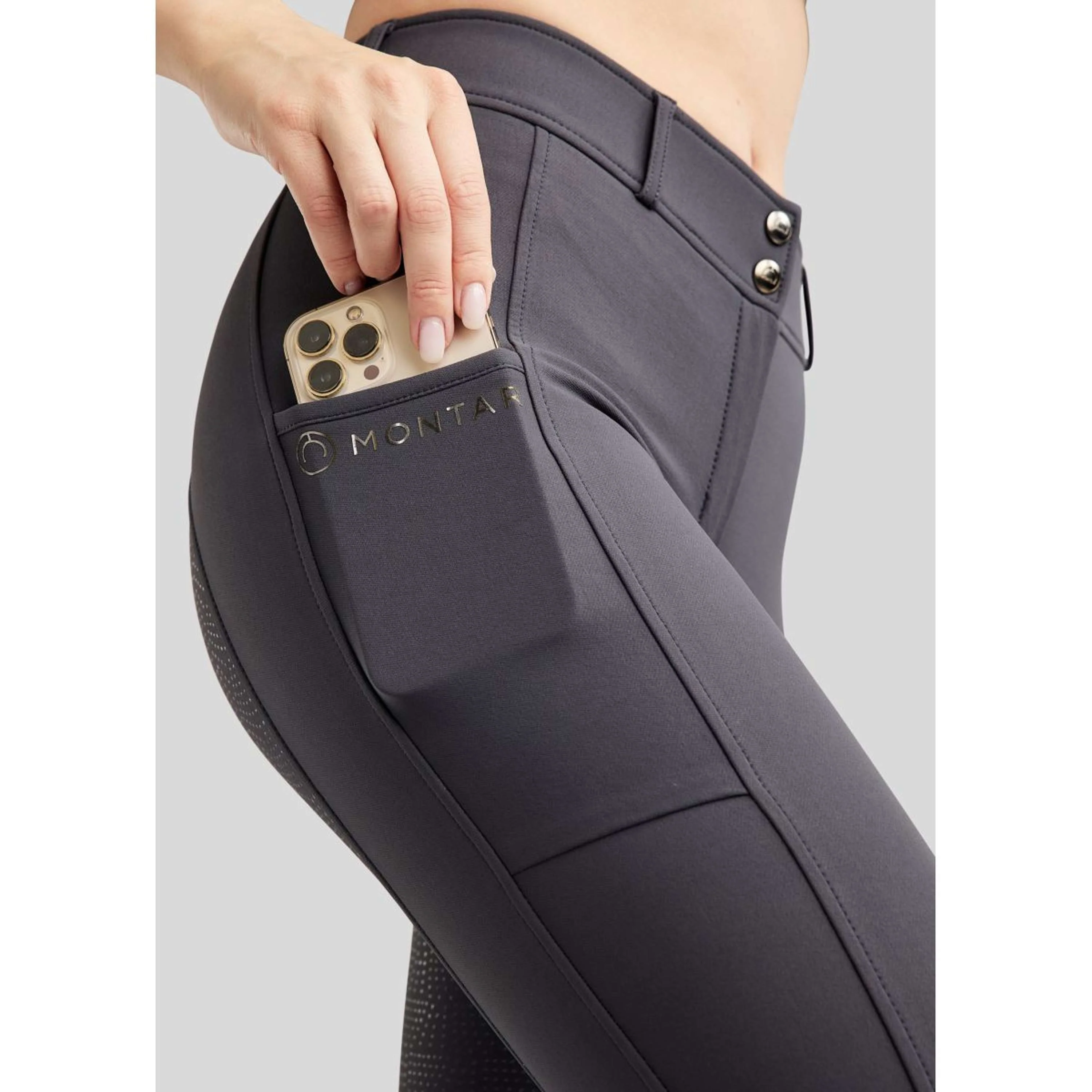 Montar Pantalon d'Équitation Megan Full Grip Slate Grey - Image 5