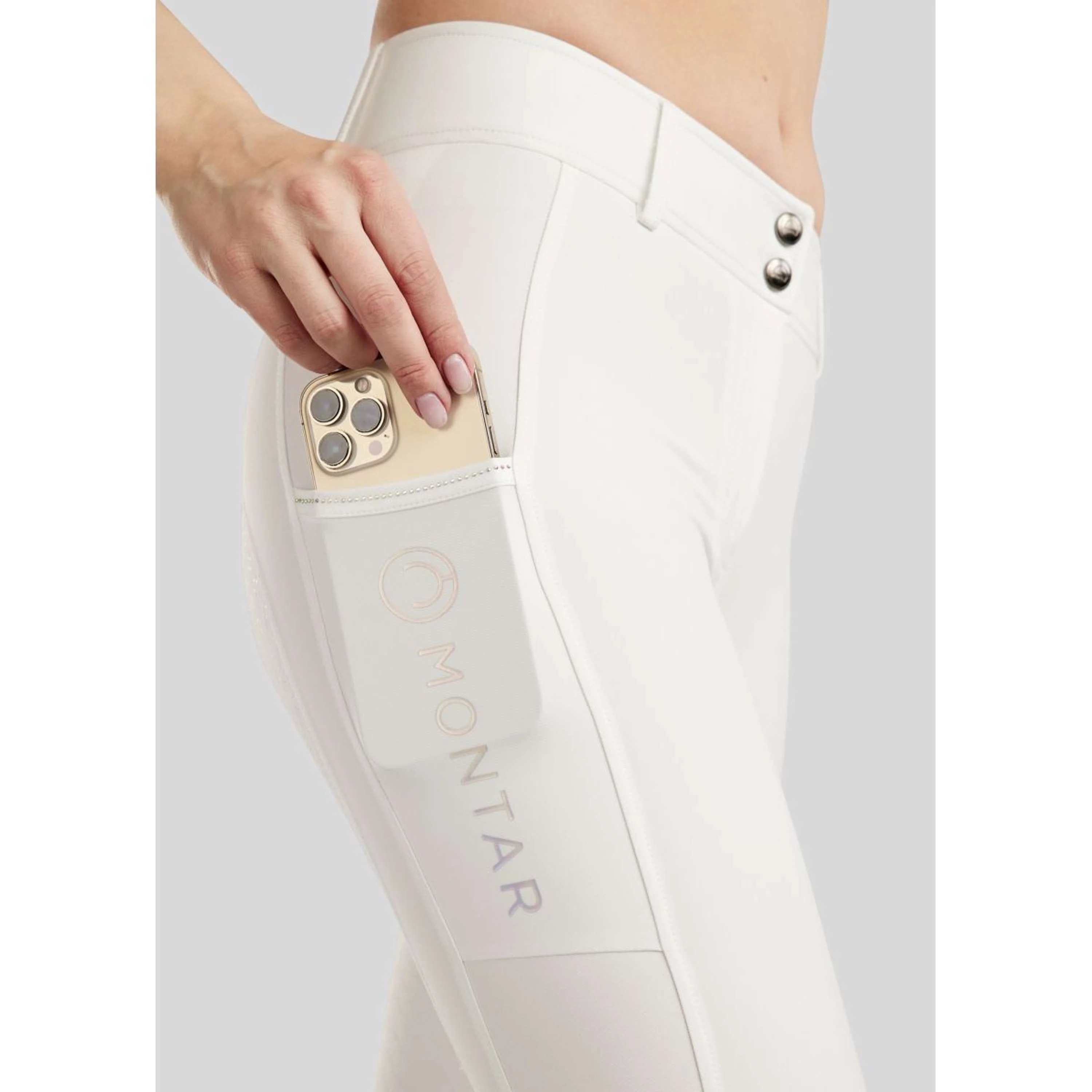 Montar Pantalon d'Équitation MoCha Full Grip Blanc - Image 2