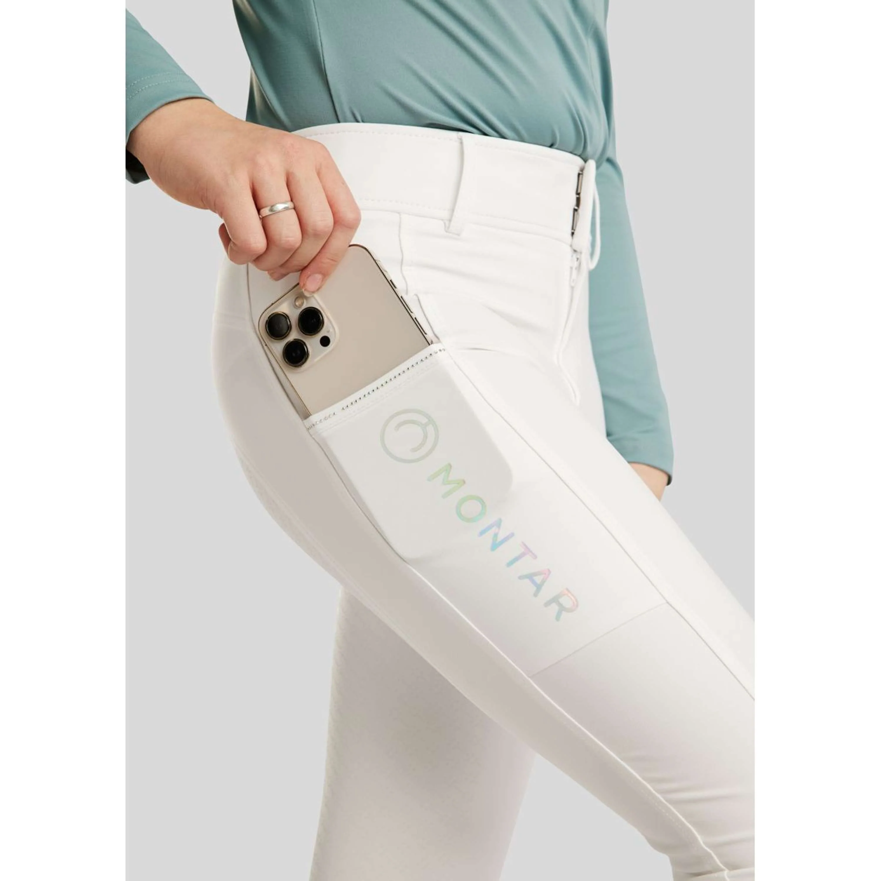 Montar Pantalon d'Équitation MoCha Full Grip Blanc - Image 6