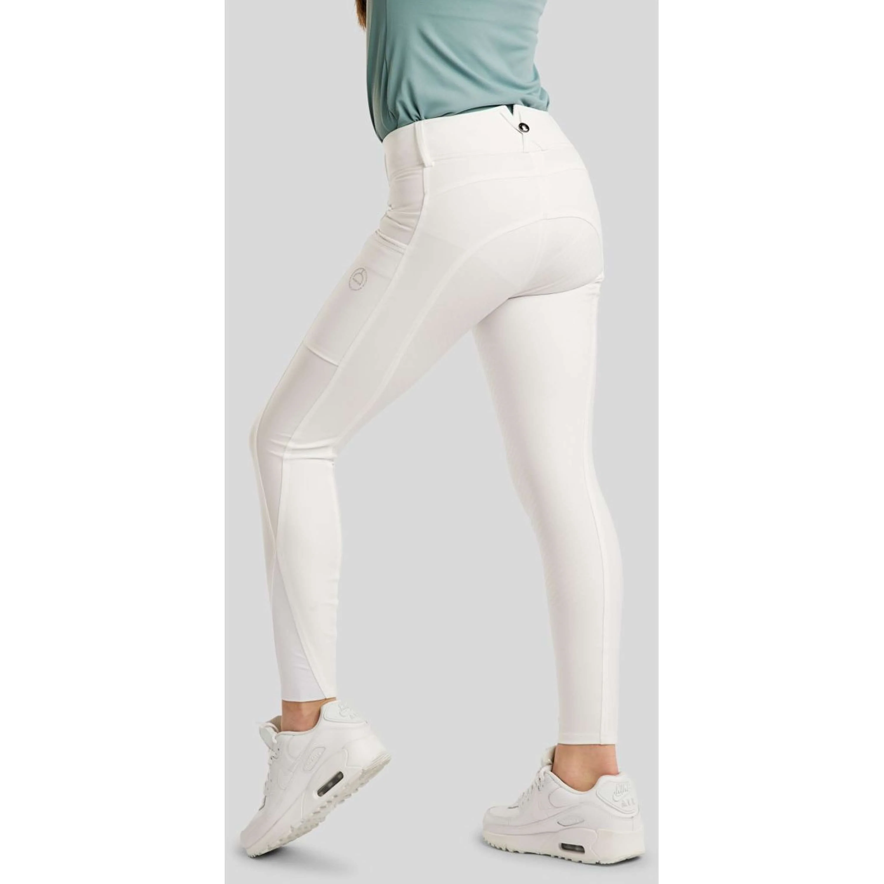 Montar Pantalon d'Équitation MoCha Full Grip Blanc - Image 7