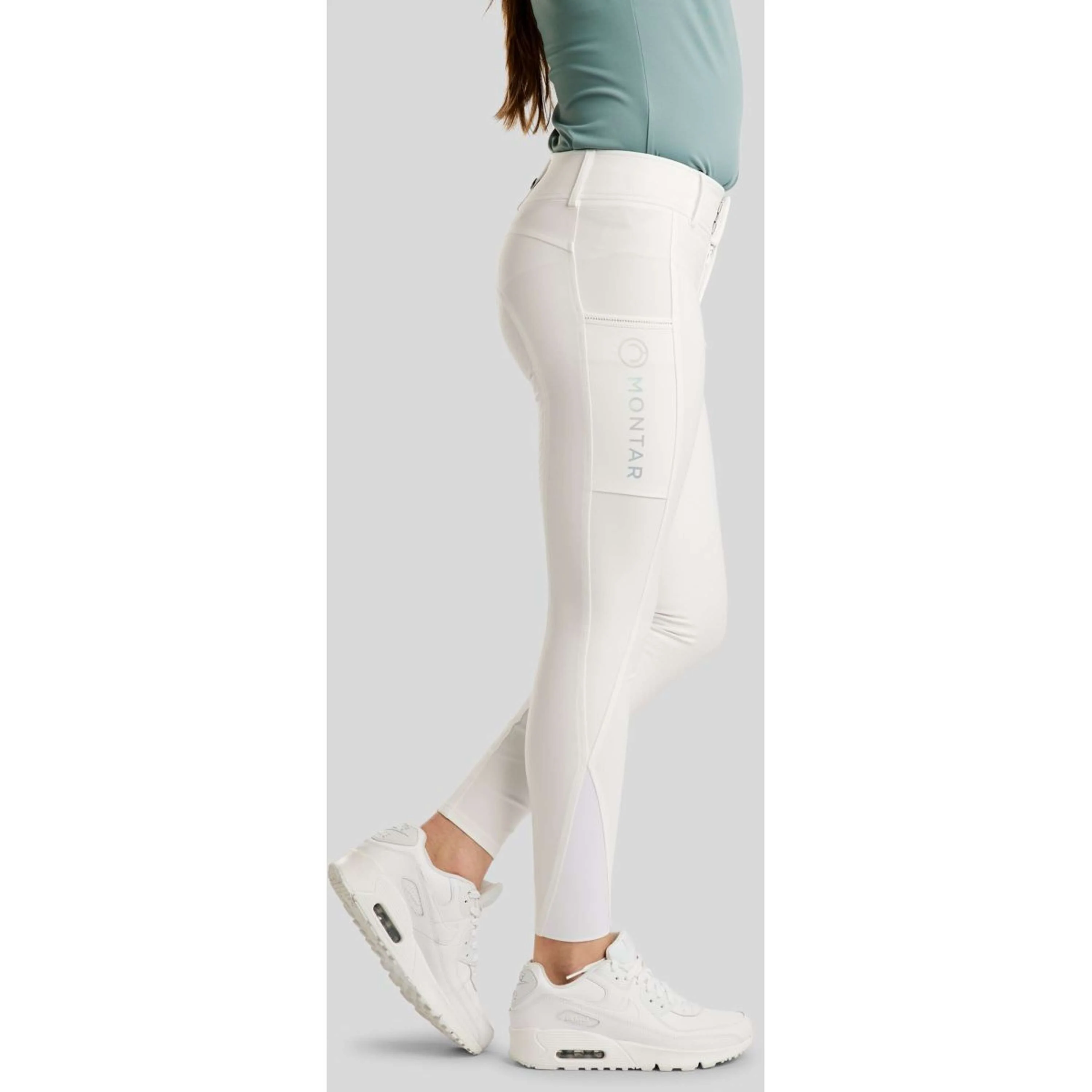 Montar Pantalon d'Équitation MoCha Full Grip Blanc - Image 8