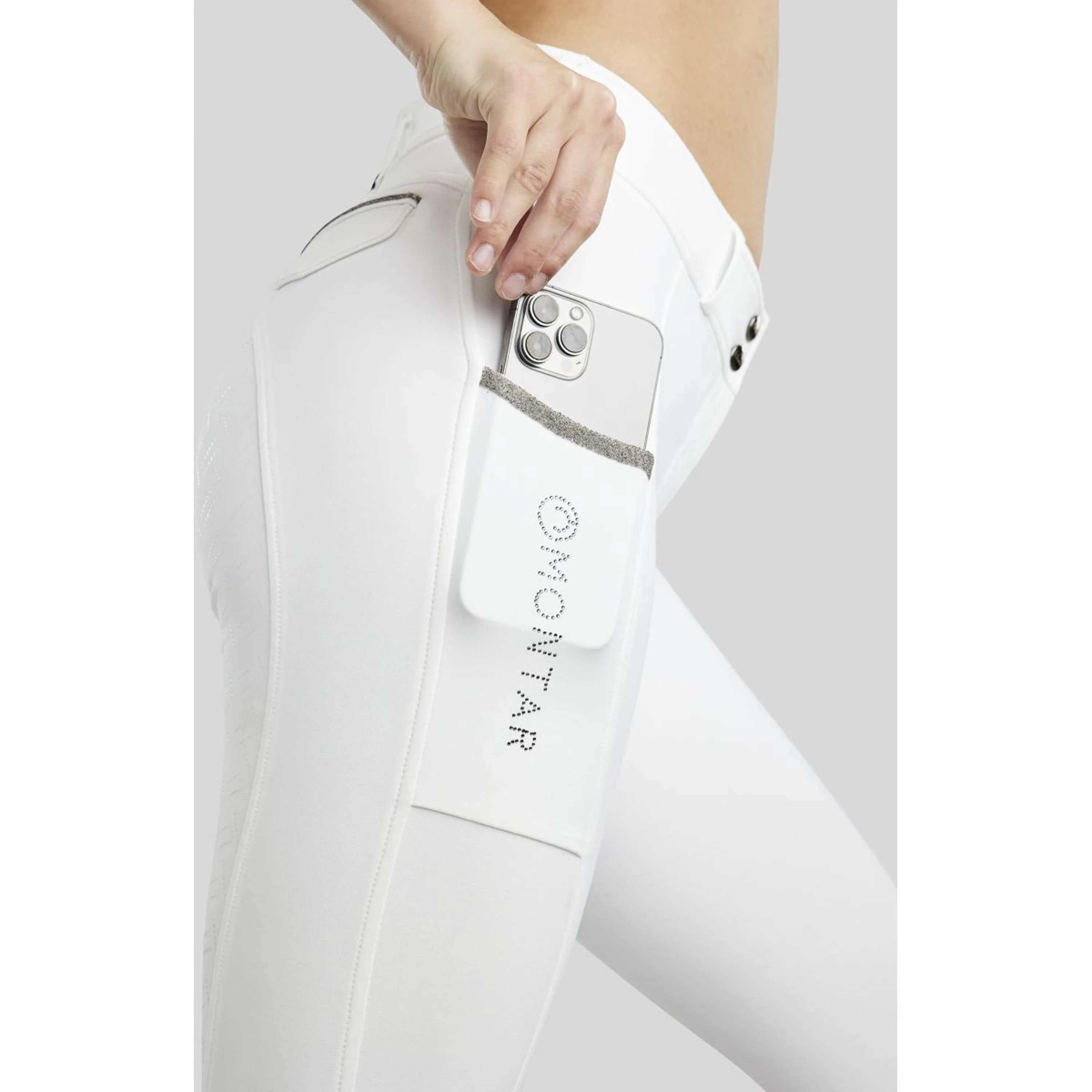 Montar Pantalon d'Équitation MoGloria Full Grip Blanc - Image 4