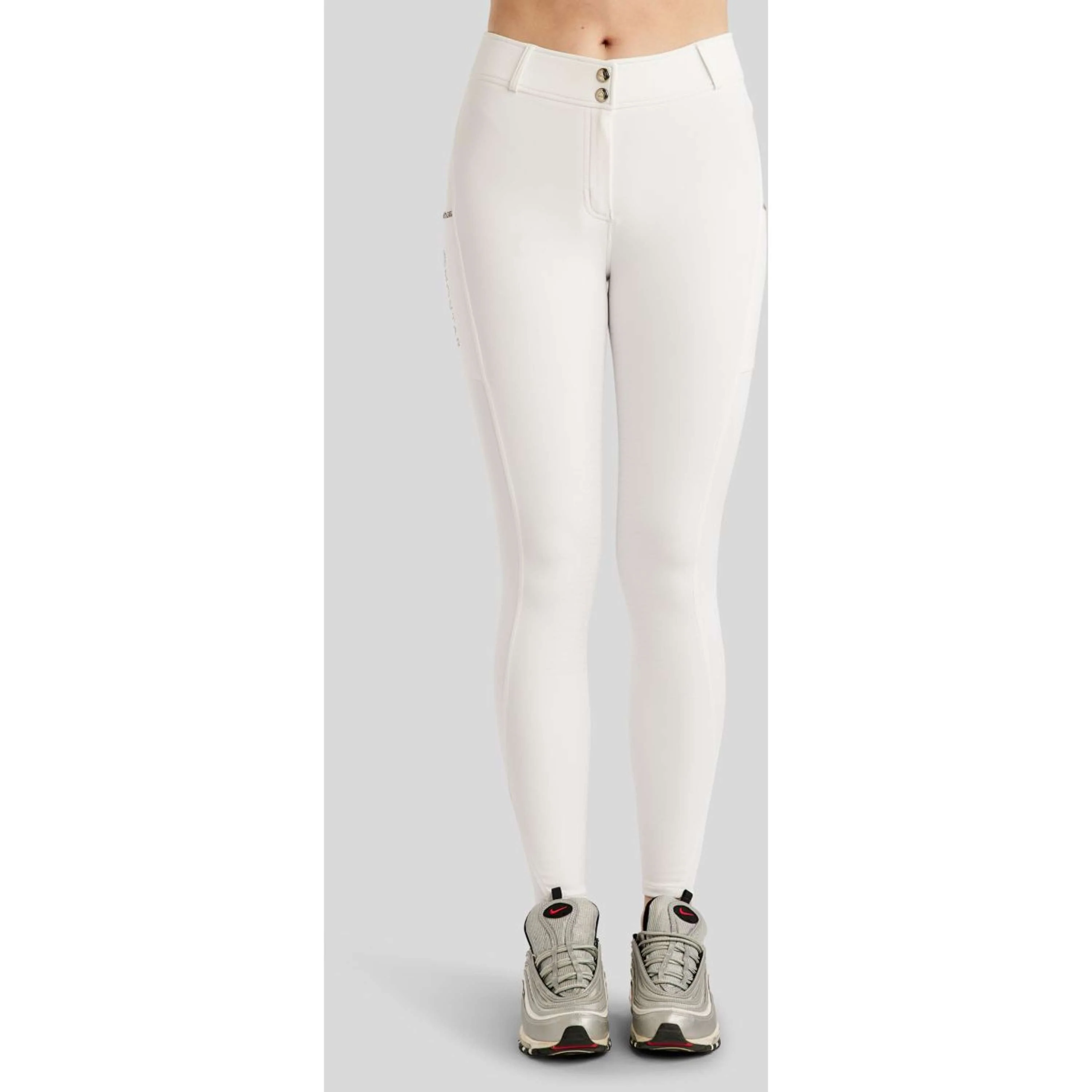 Montar Pantalon d'Équitation MoLila Champagne Crystals Full Grip Blanc - Image 2
