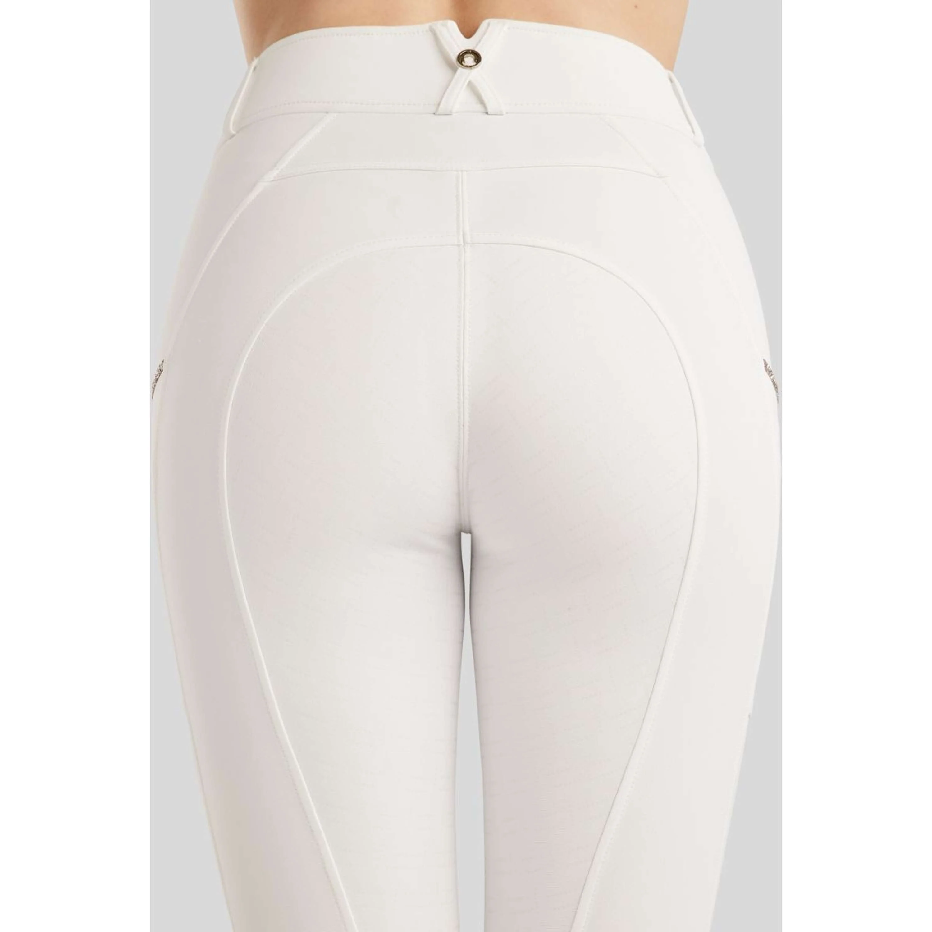 Montar Pantalon d'Équitation MoLila Champagne Crystals Full Grip Blanc - Image 3
