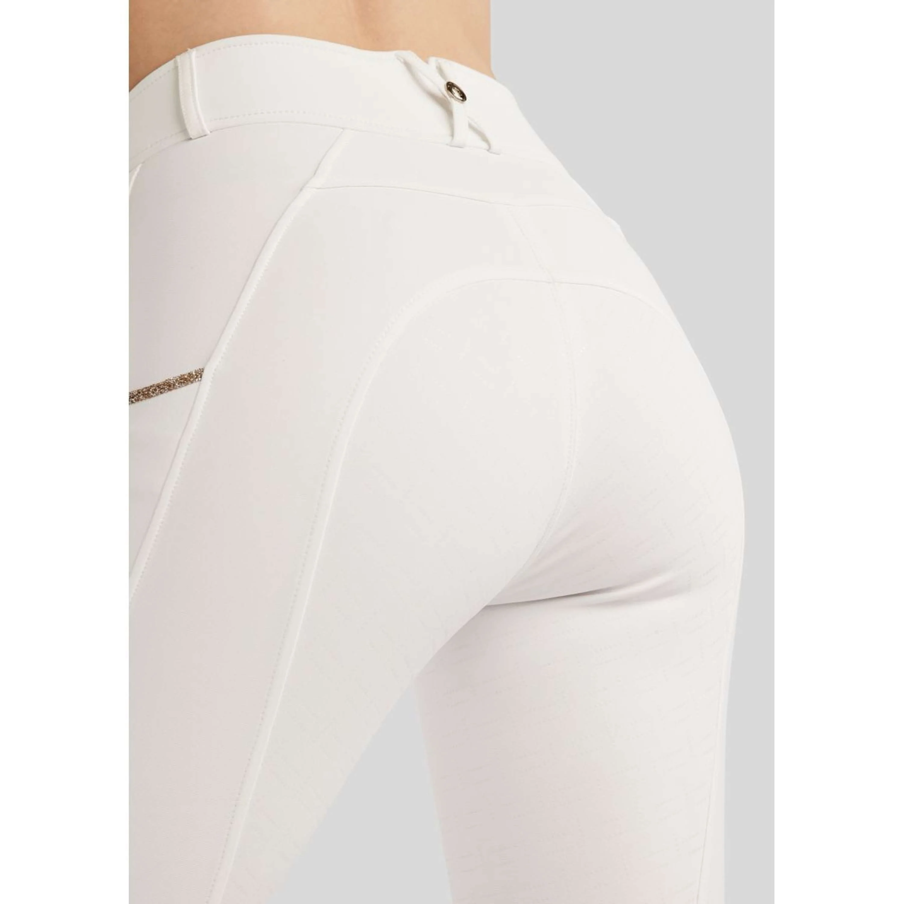 Montar Pantalon d'Équitation MoLila Champagne Crystals Full Grip Blanc - Image 4