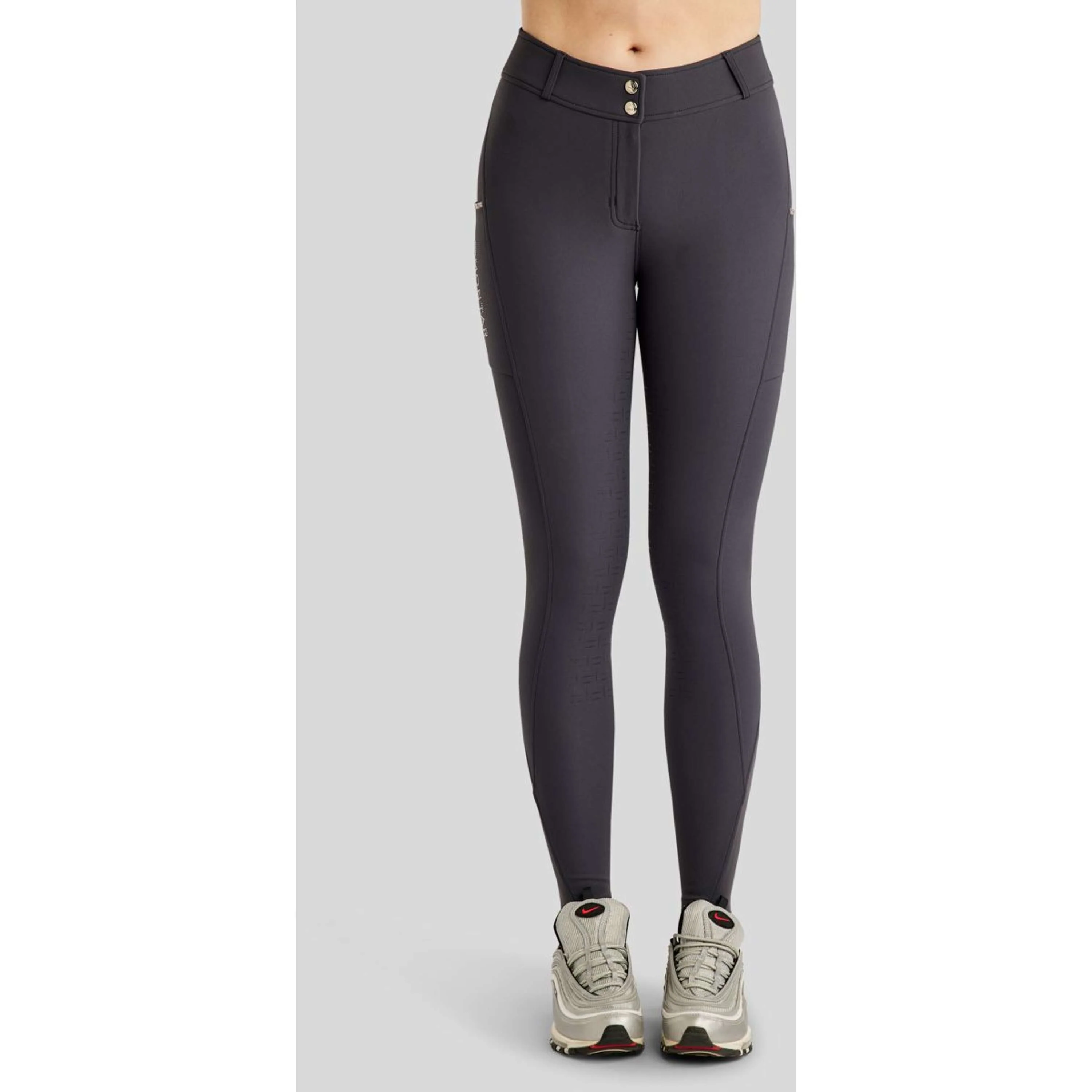 Montar Pantalon d'Équitation MoLila Champagne Crystals Full Grip Slate Grey - Image 2