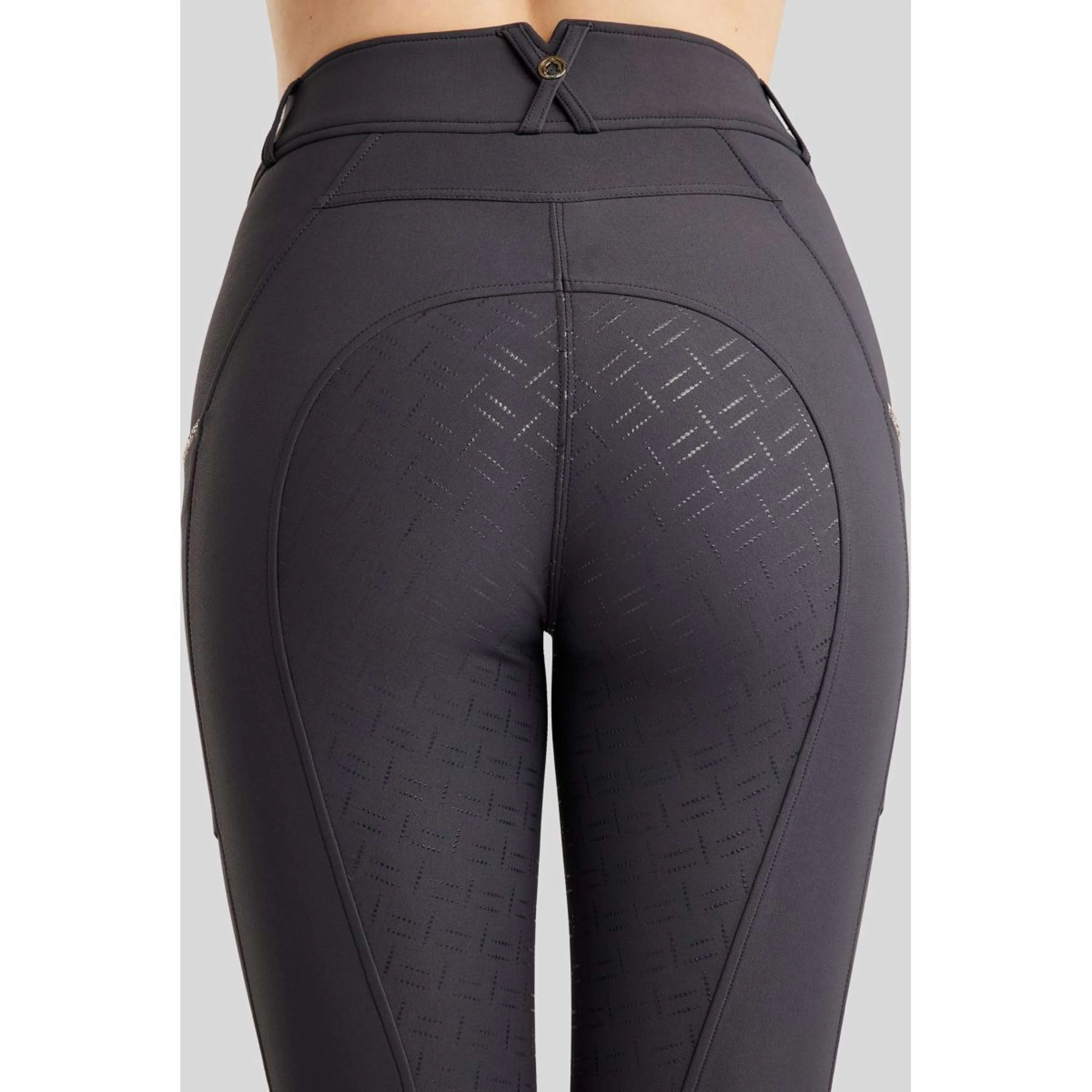 Montar Pantalon d'Équitation MoLila Champagne Crystals Full Grip Slate Grey - Image 3