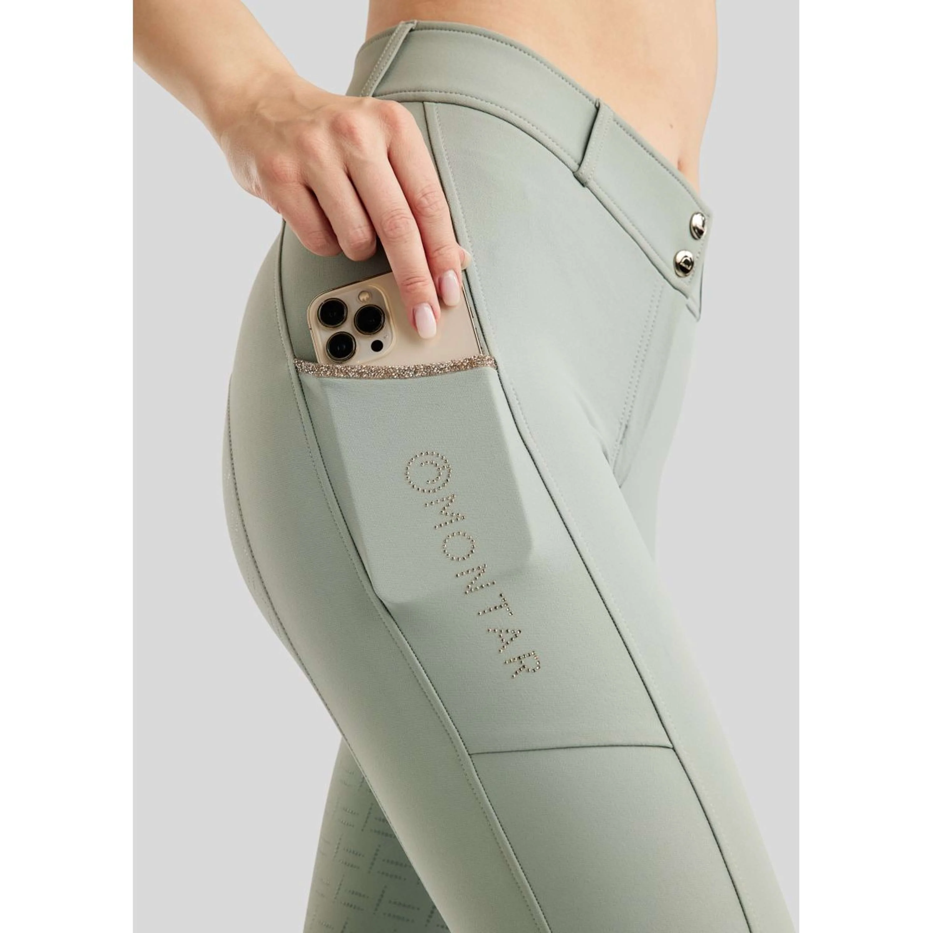 Montar Pantalon d'Équitation MoLila Champagne Crystals Full Grip Turin - Image 5