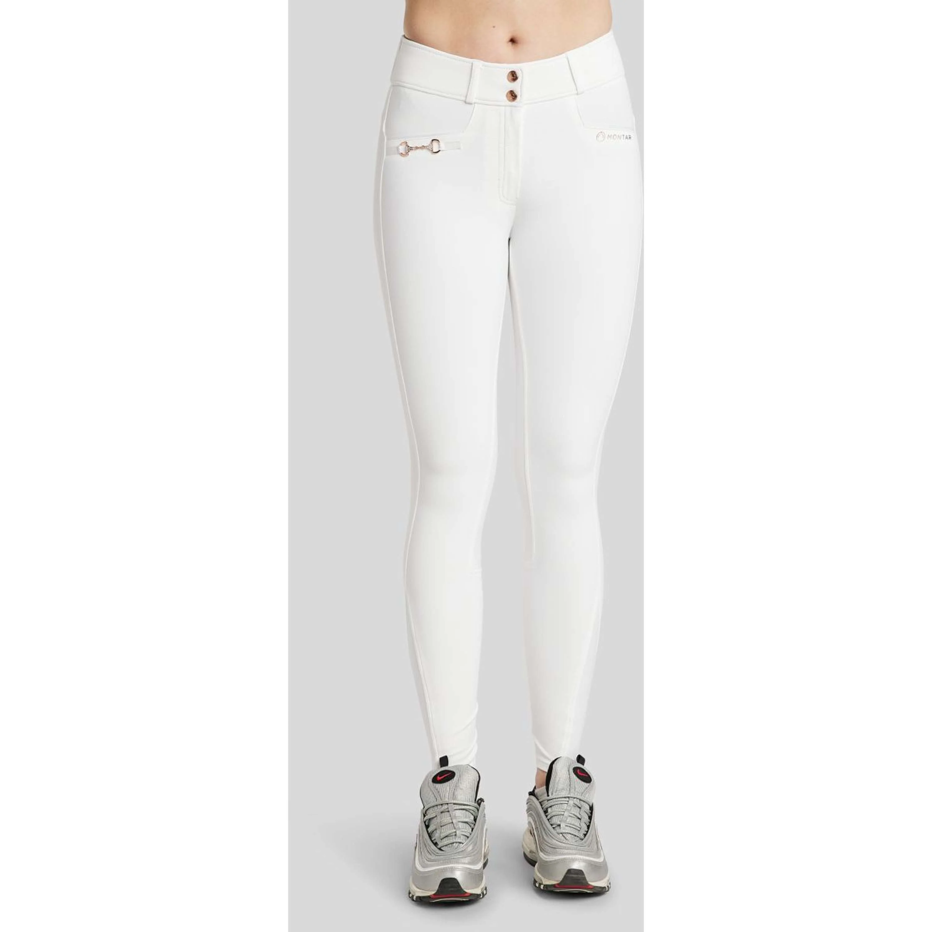 Montar Pantalon d'Équitation Molly Rosegold Highwaist Full Grip Blanc - Image 7