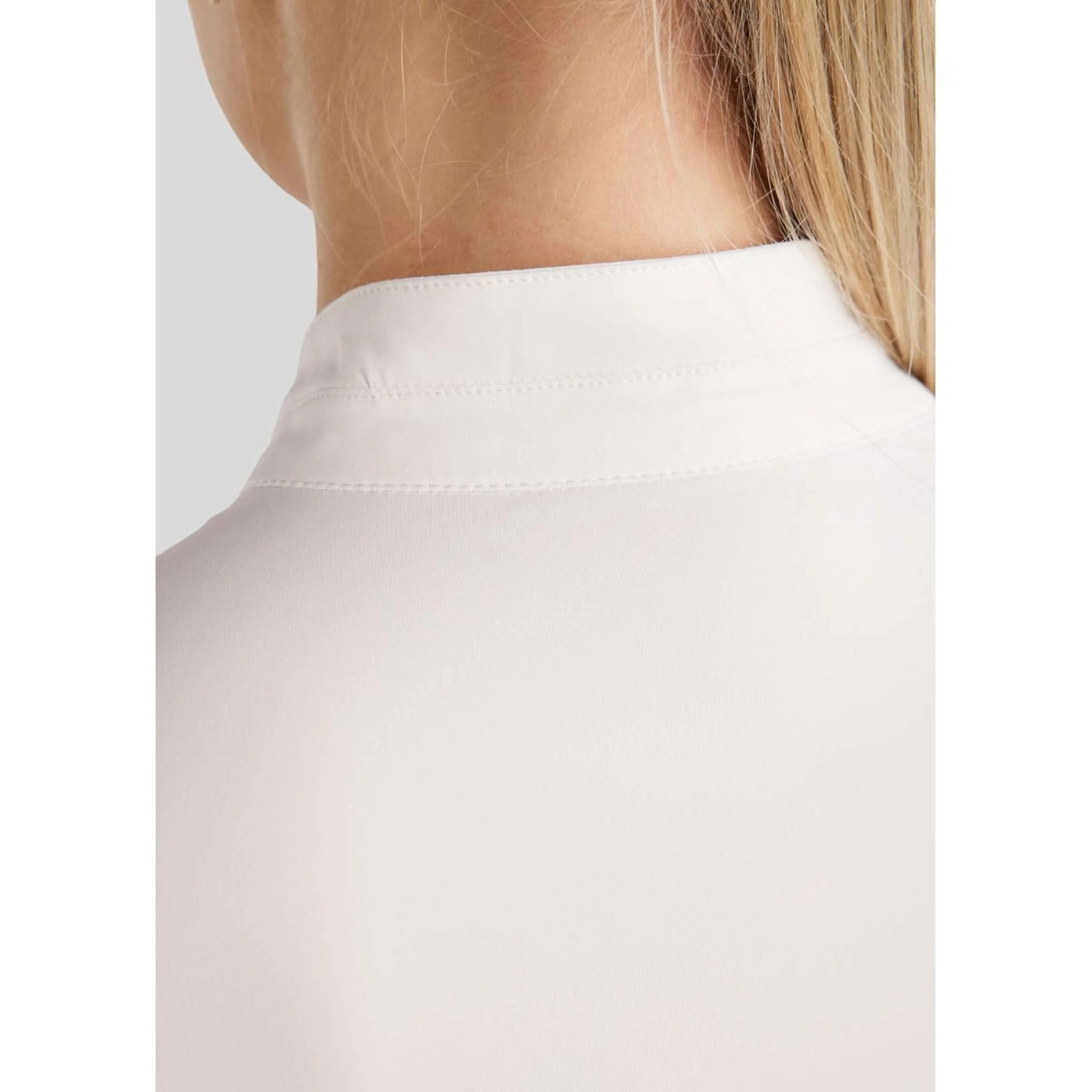 Montar T-shirt de Concours MoPearl Pintucks Gun Metal Crystals Blanc - Image 4