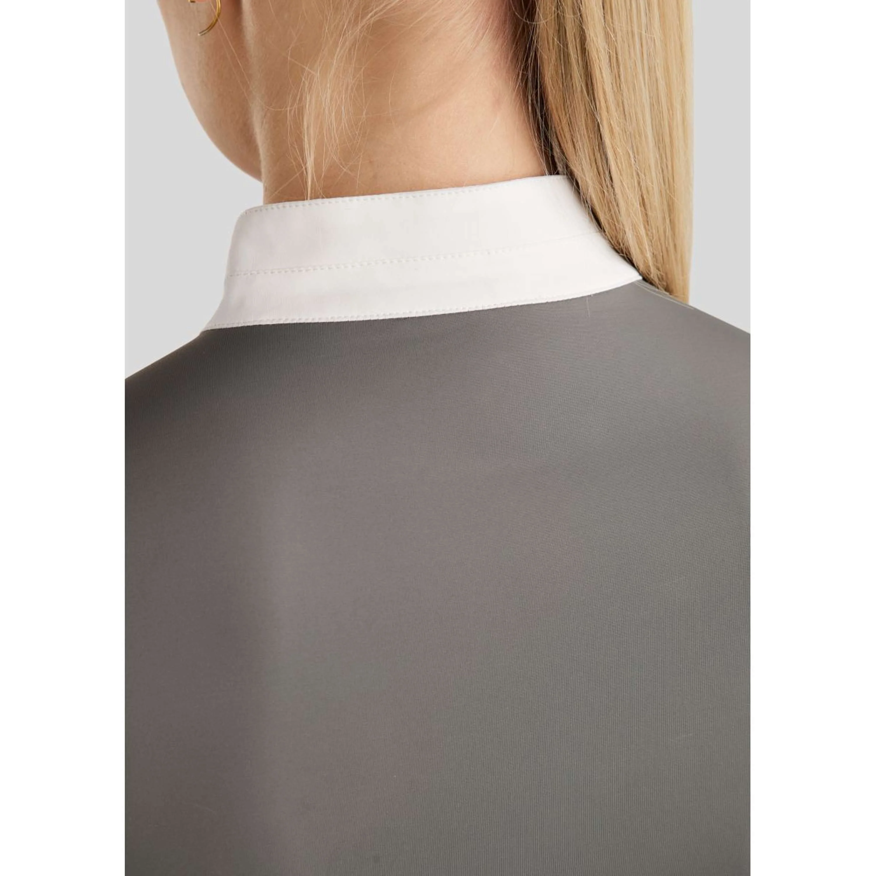 Montar T-shirt de Concours MoPearl Pintucks Gun Metal Crystals Gris - Image 4