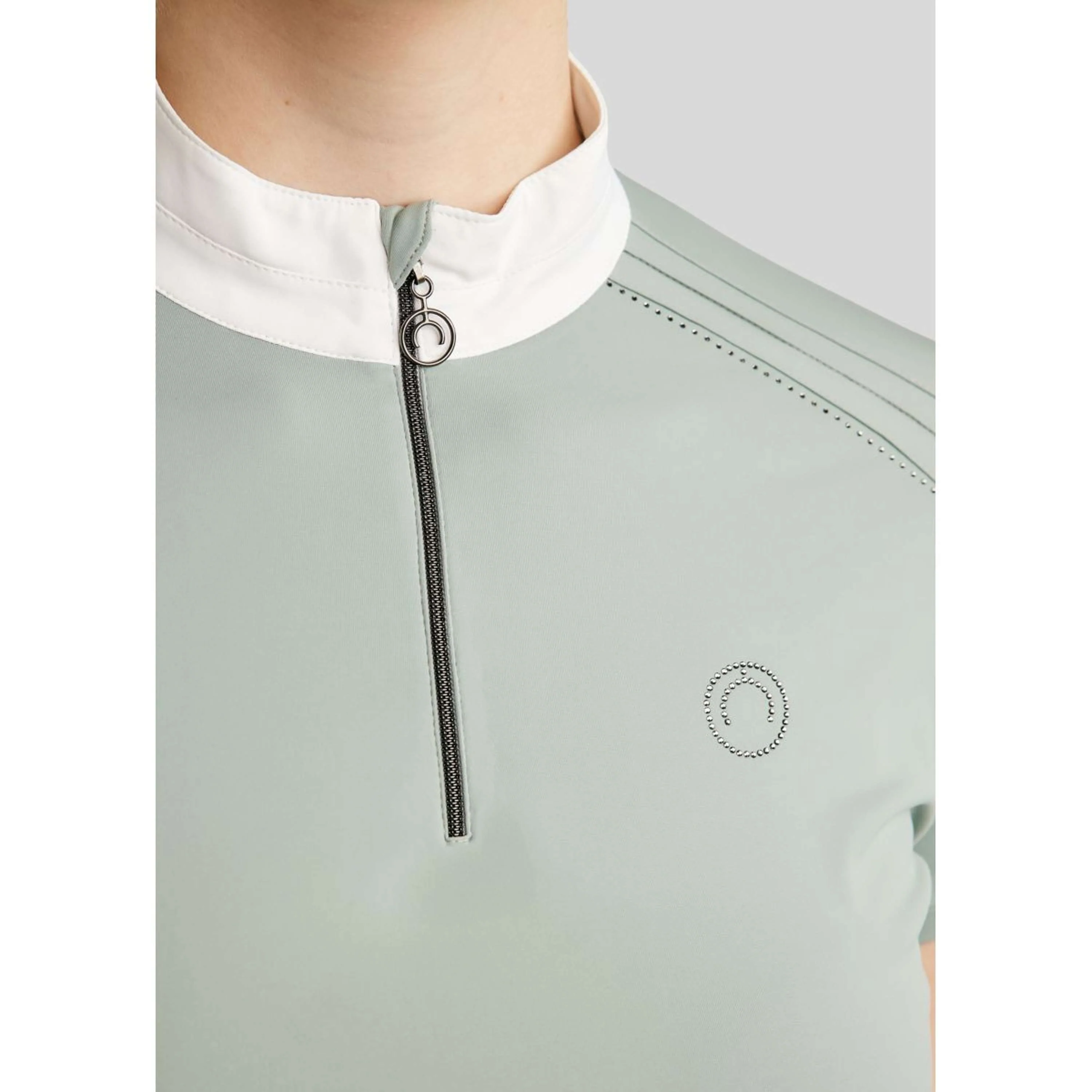 Montar T-shirt de Concours MoPearl Pintucks Gun Metal Crystals Turin - Image 3