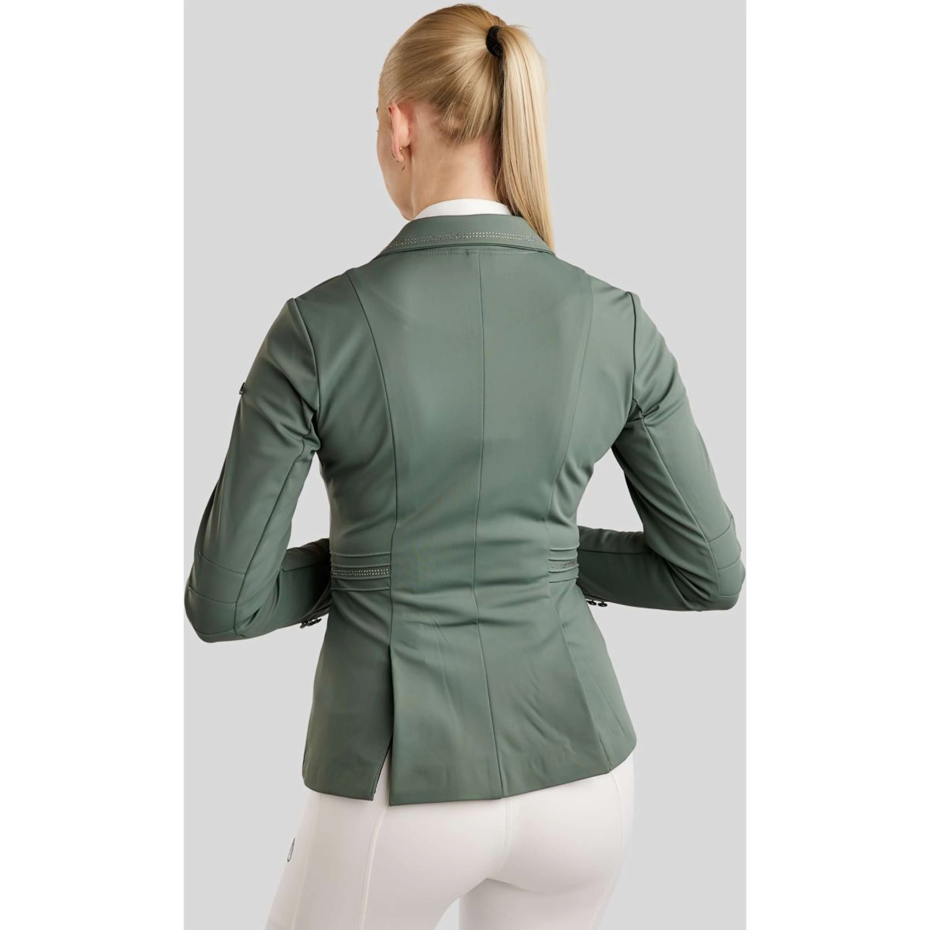 Montar Veste de Concours MoPearl Pintucks Gun Metal Crystals Jade - Image 2