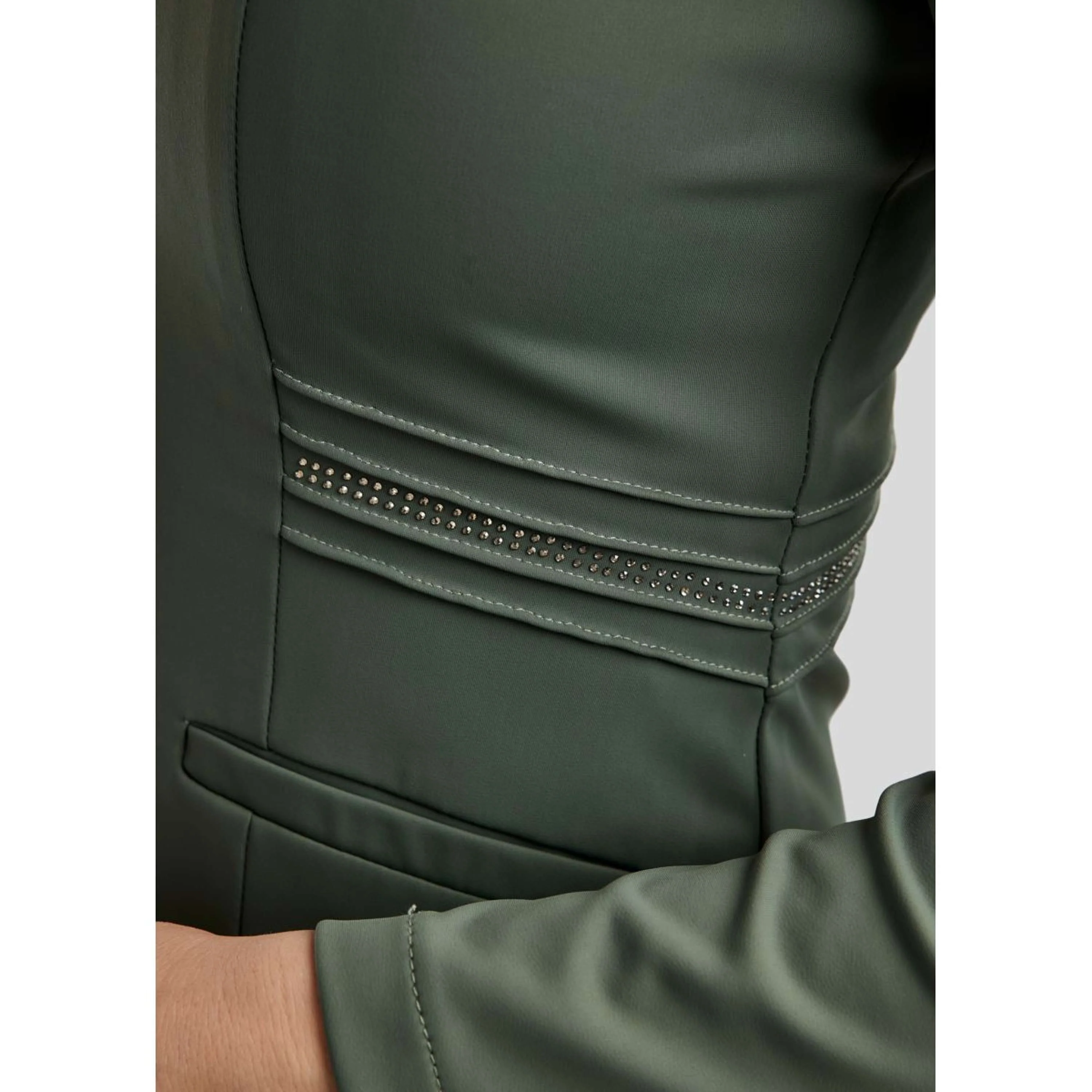 Montar Veste de Concours MoPearl Pintucks Gun Metal Crystals Jade - Image 6