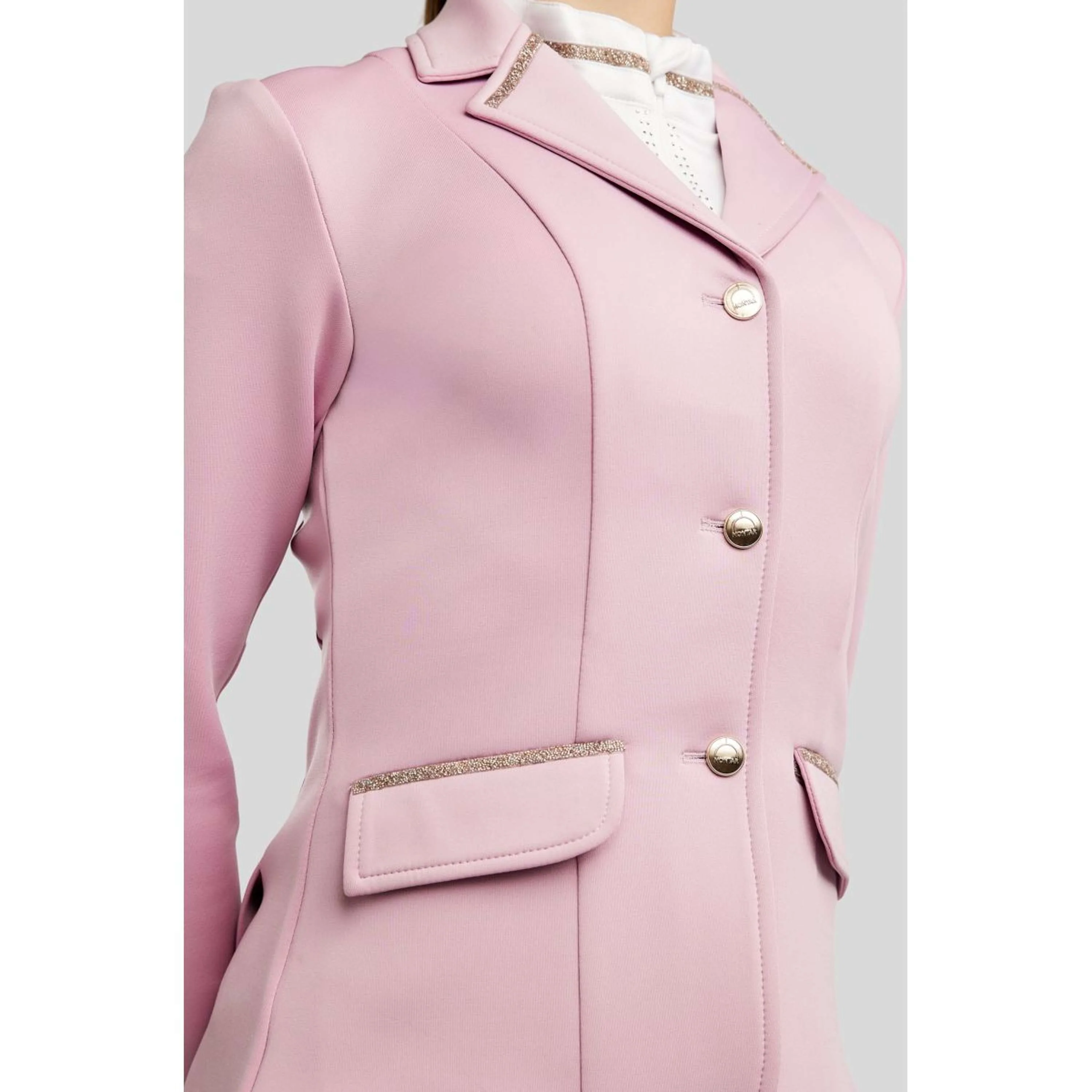 Montar Veste de Concours MoPearl Pintucks Gun Metal Crystals Junior Candy Pink - Image 2