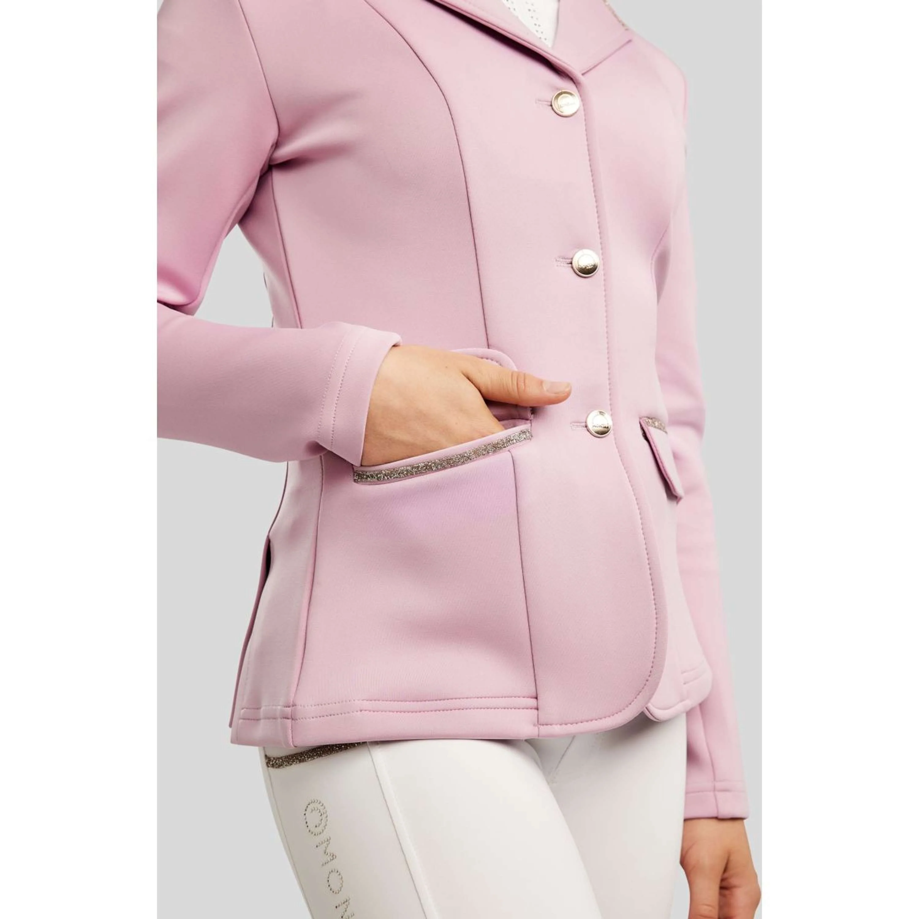 Montar Veste de Concours MoPearl Pintucks Gun Metal Crystals Junior Candy Pink - Image 3