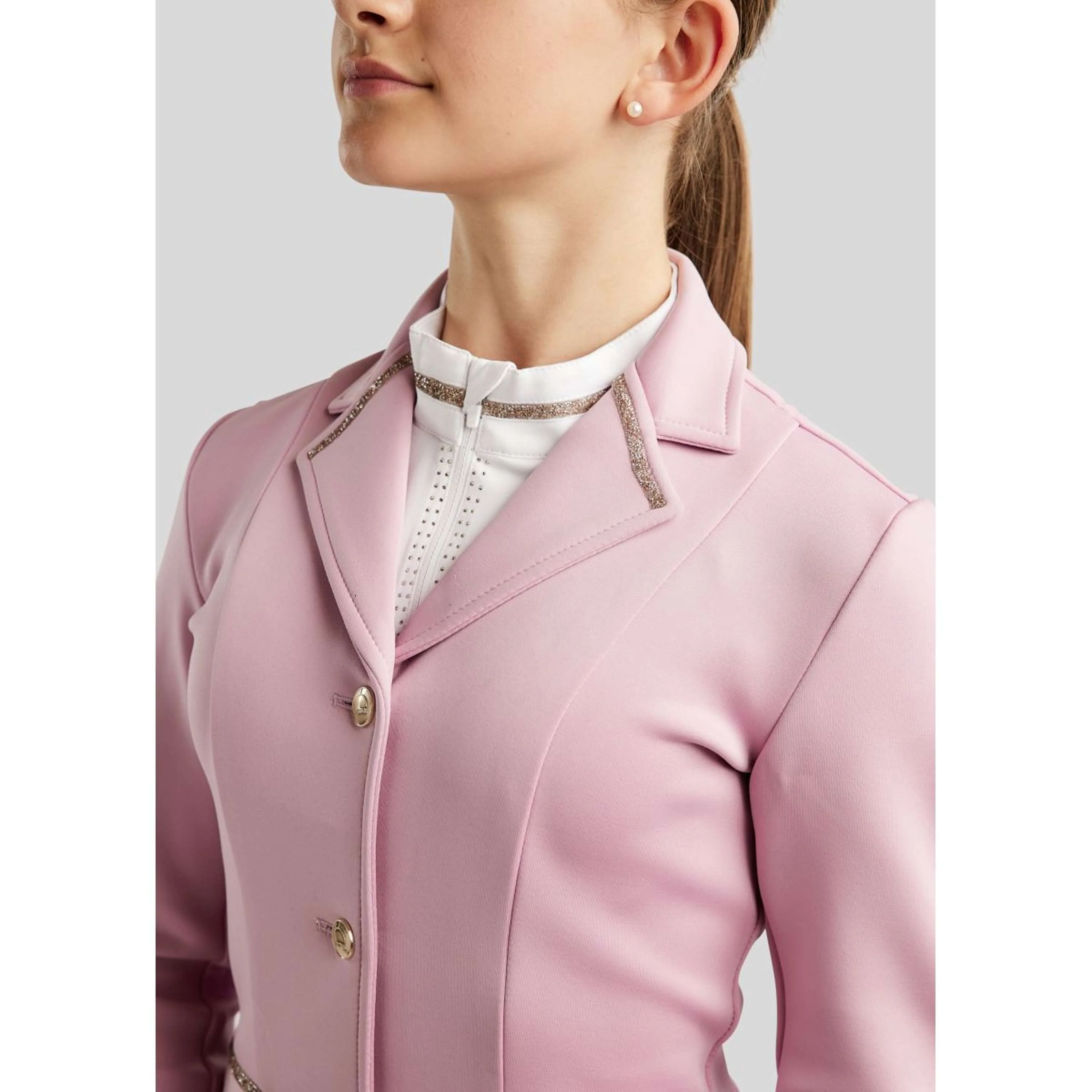 Montar Veste de Concours MoPearl Pintucks Gun Metal Crystals Junior Candy Pink - Image 6