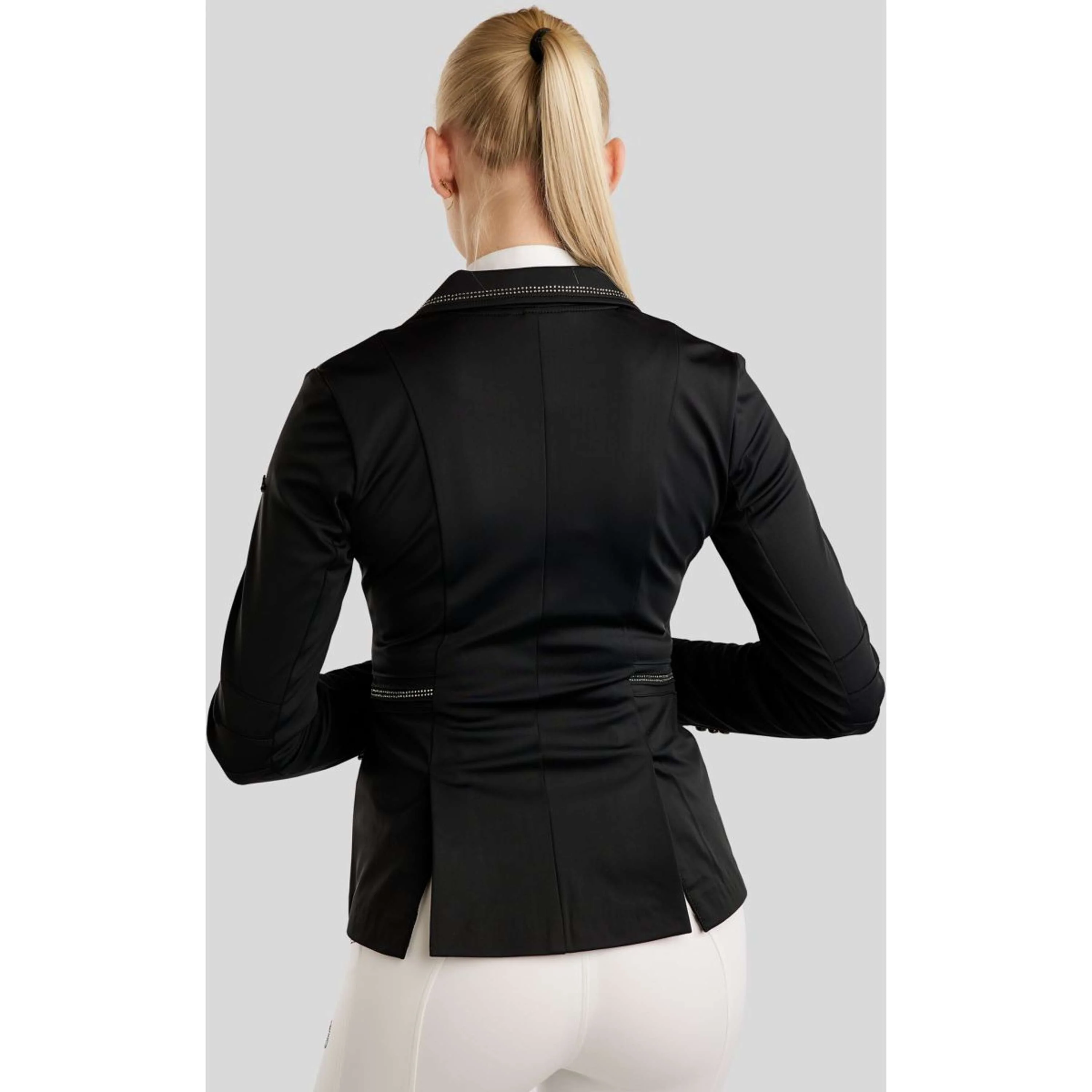 Montar Veste de Concours MoPearl Pintucks Gun Metal Crystals Noir - Image 2