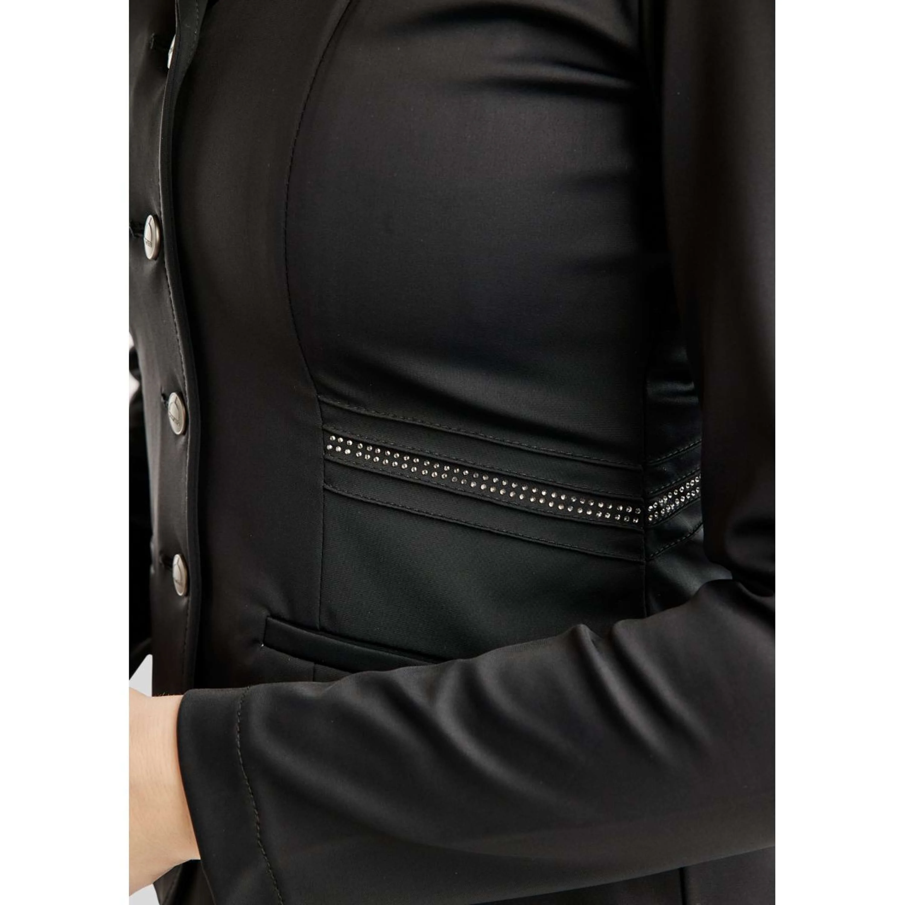 Montar Veste de Concours MoPearl Pintucks Gun Metal Crystals Noir - Image 5