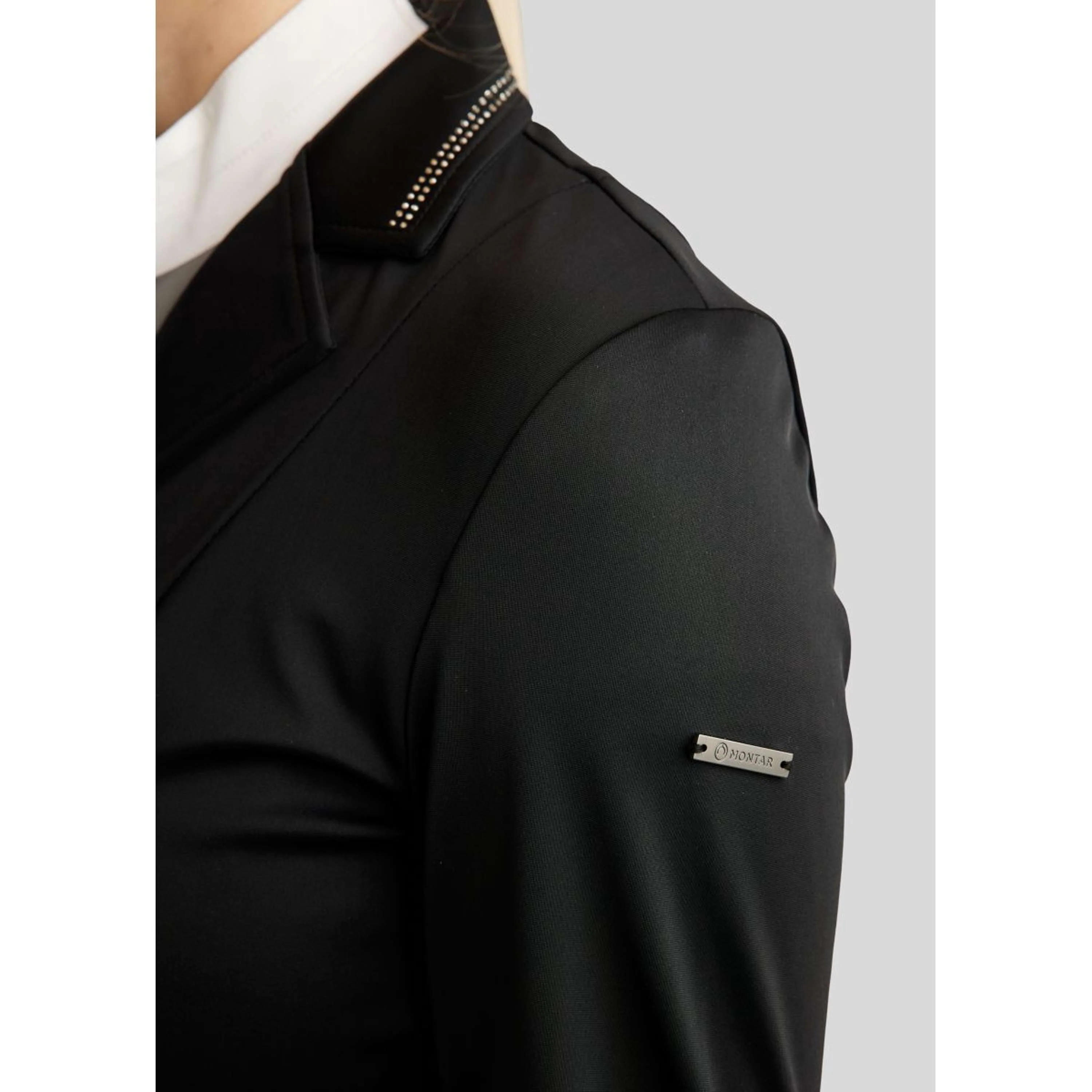 Montar Veste de Concours MoPearl Pintucks Gun Metal Crystals Noir - Image 6