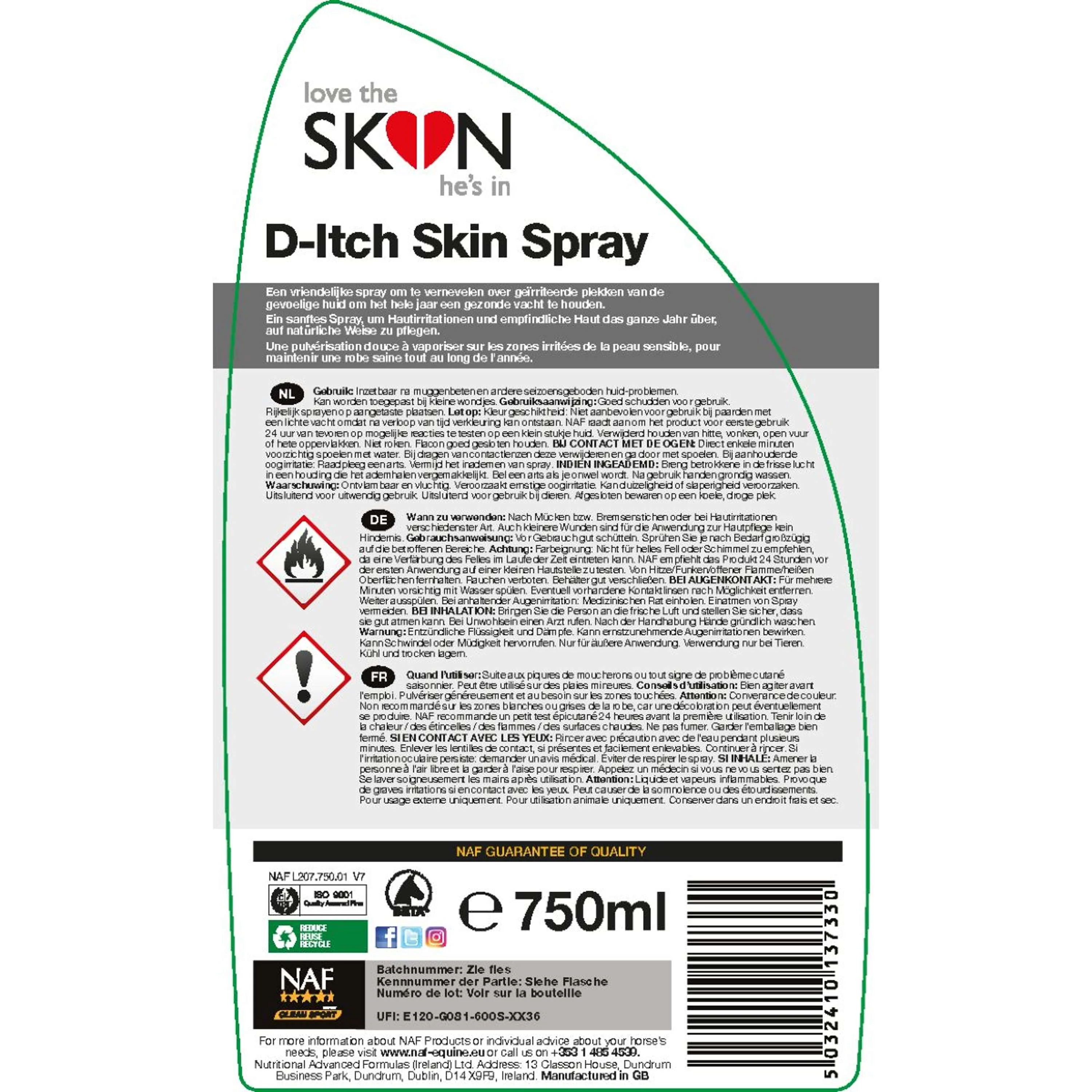 NAF Love the SKIN hes in Skin Spray - Image 2
