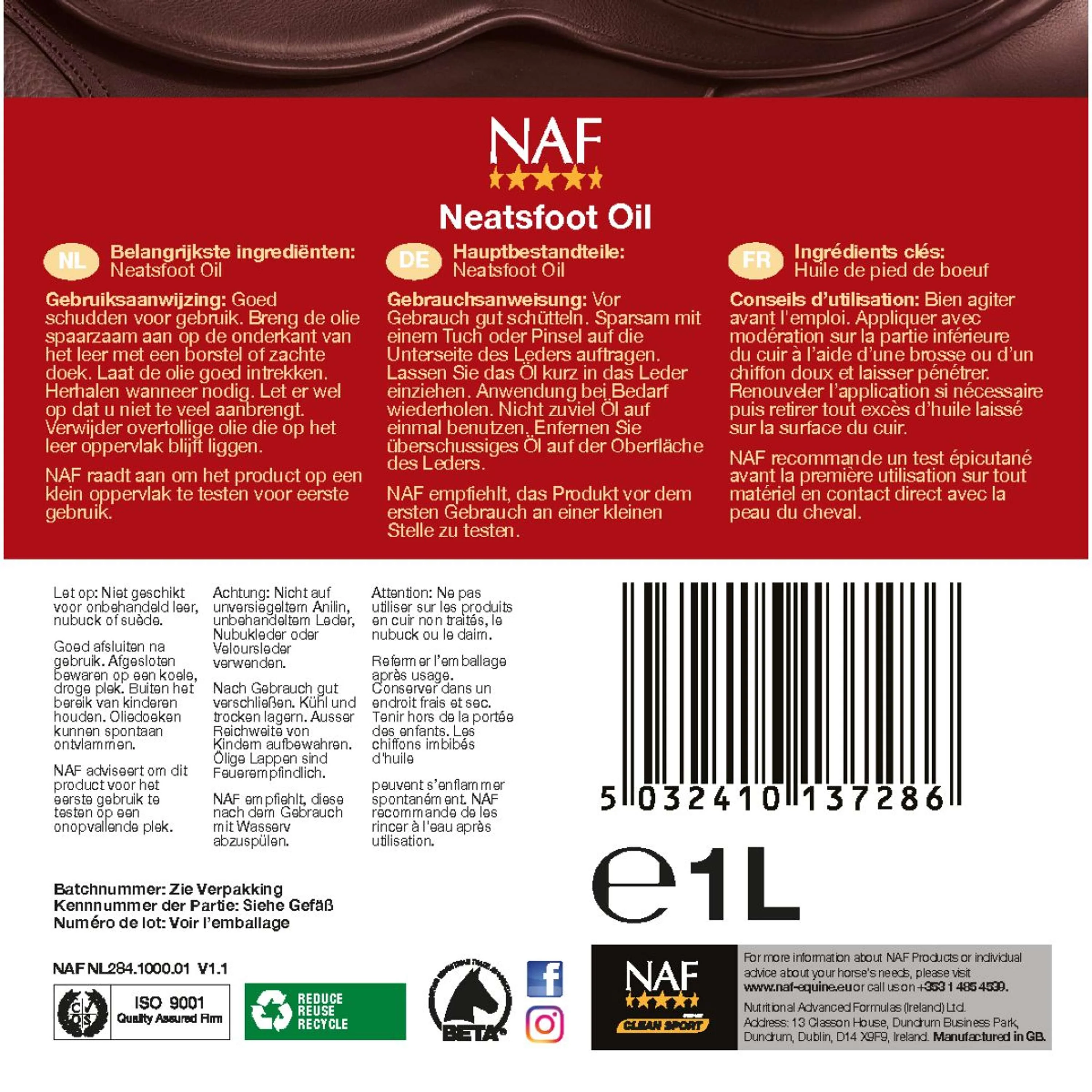 NAF Neatsfoot Oil - Image 2