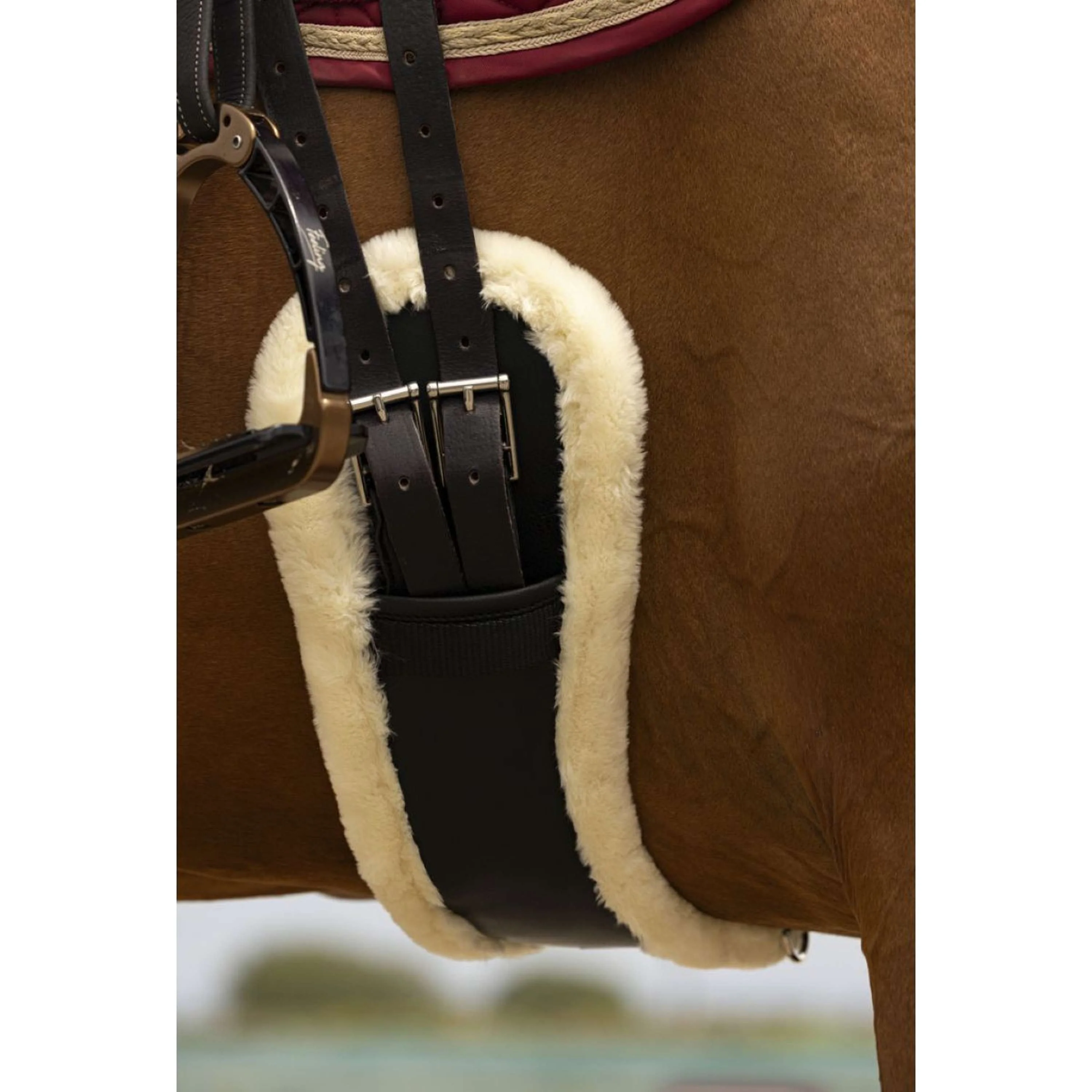 Norton Sangle de Dressage XTR avec Peau de Mouton Synthétique Noir/Écru - Image 2