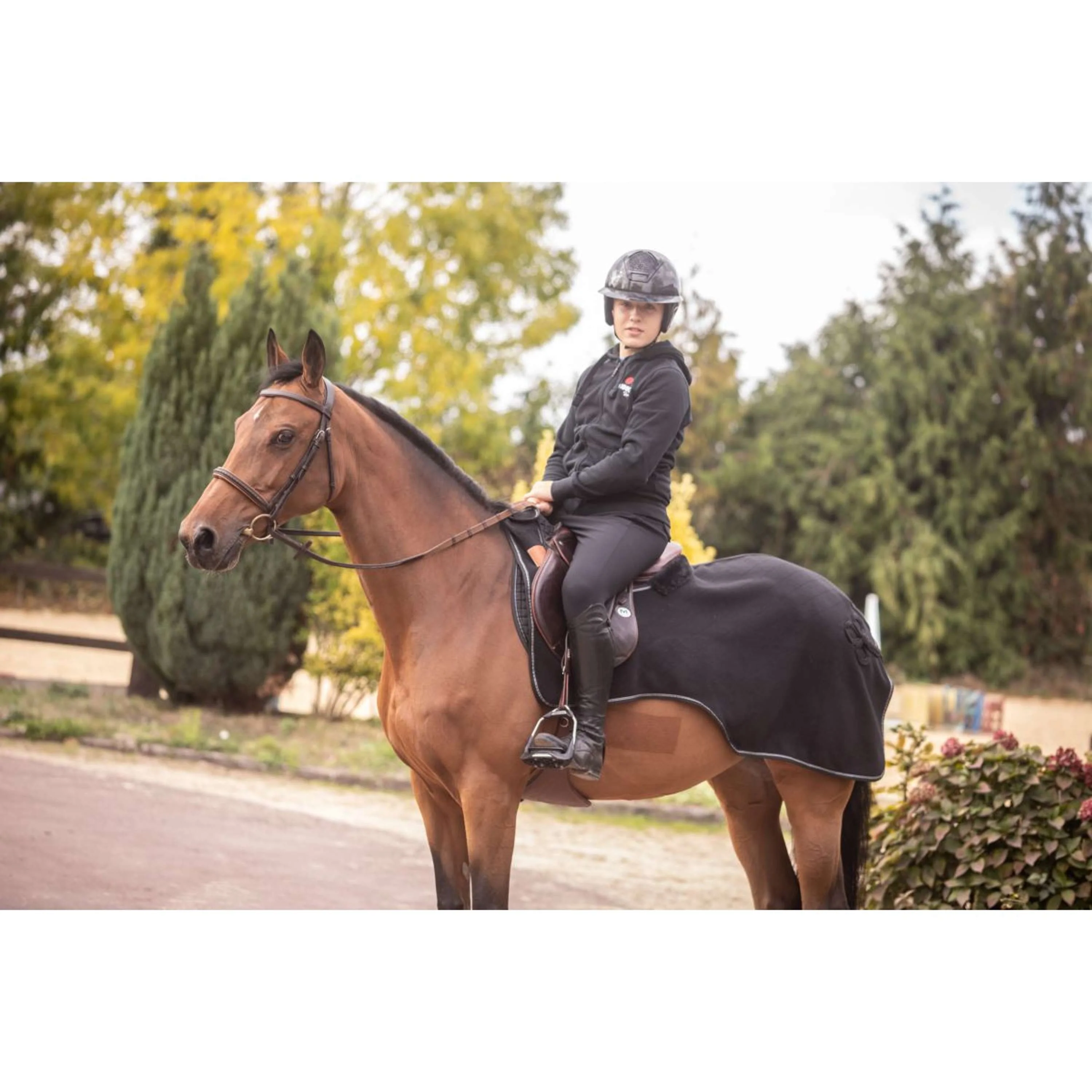 Paddock Couvre-reins Diagonal Noir - Image 2