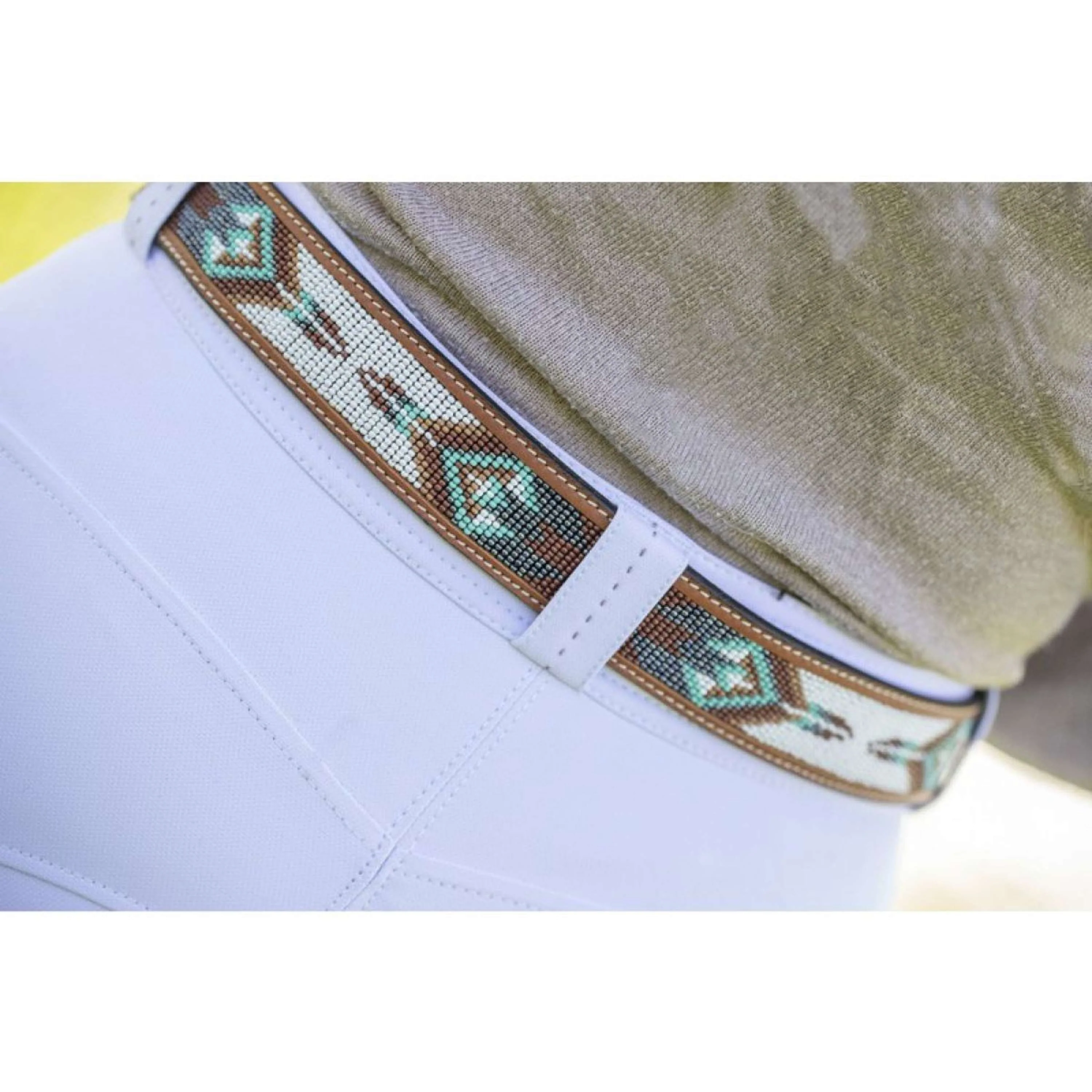 Pénélope Ceinture Pearl Cognac/Turquoise - Image 4