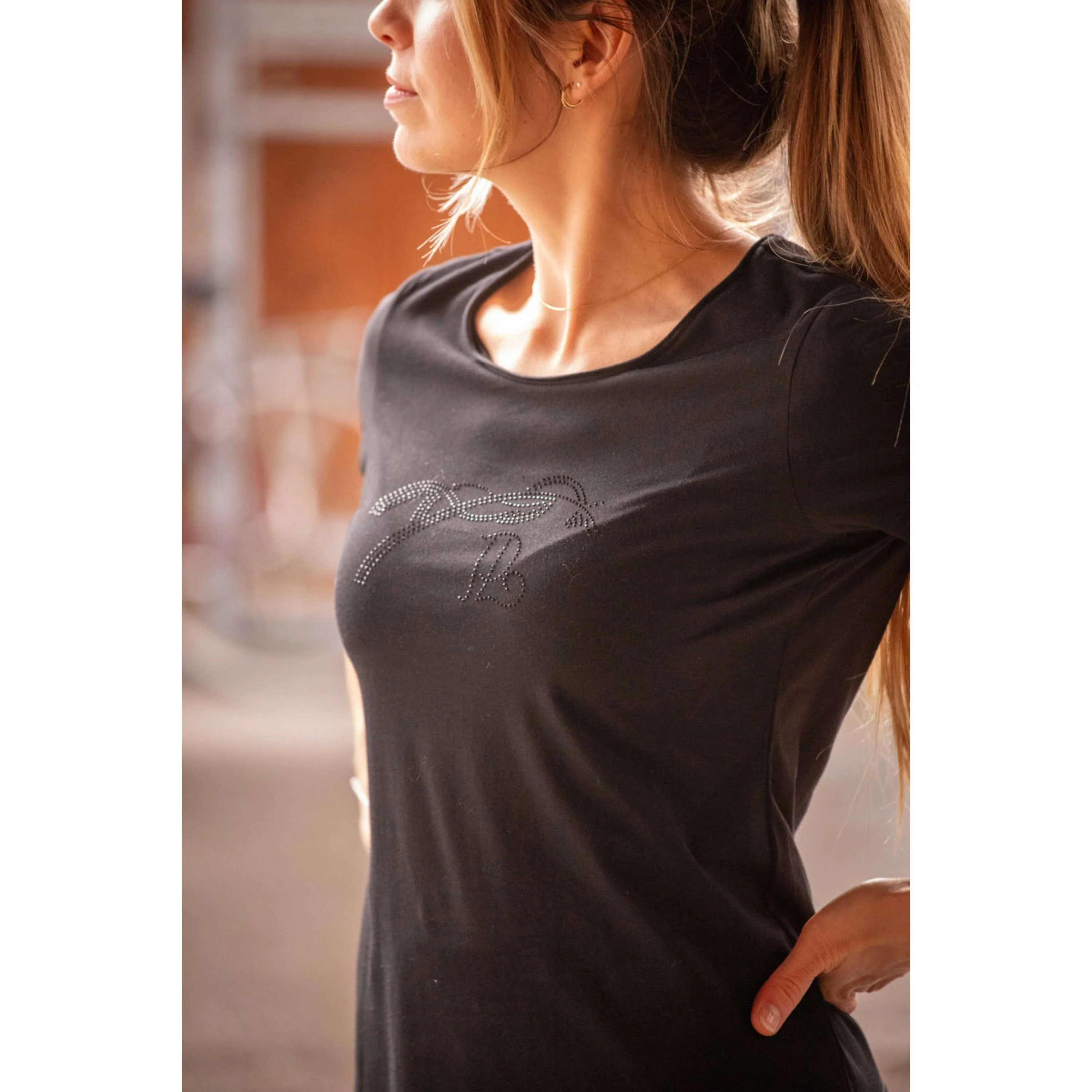 Pénélope T-Shirt Iconic Strass Noir - Image 2