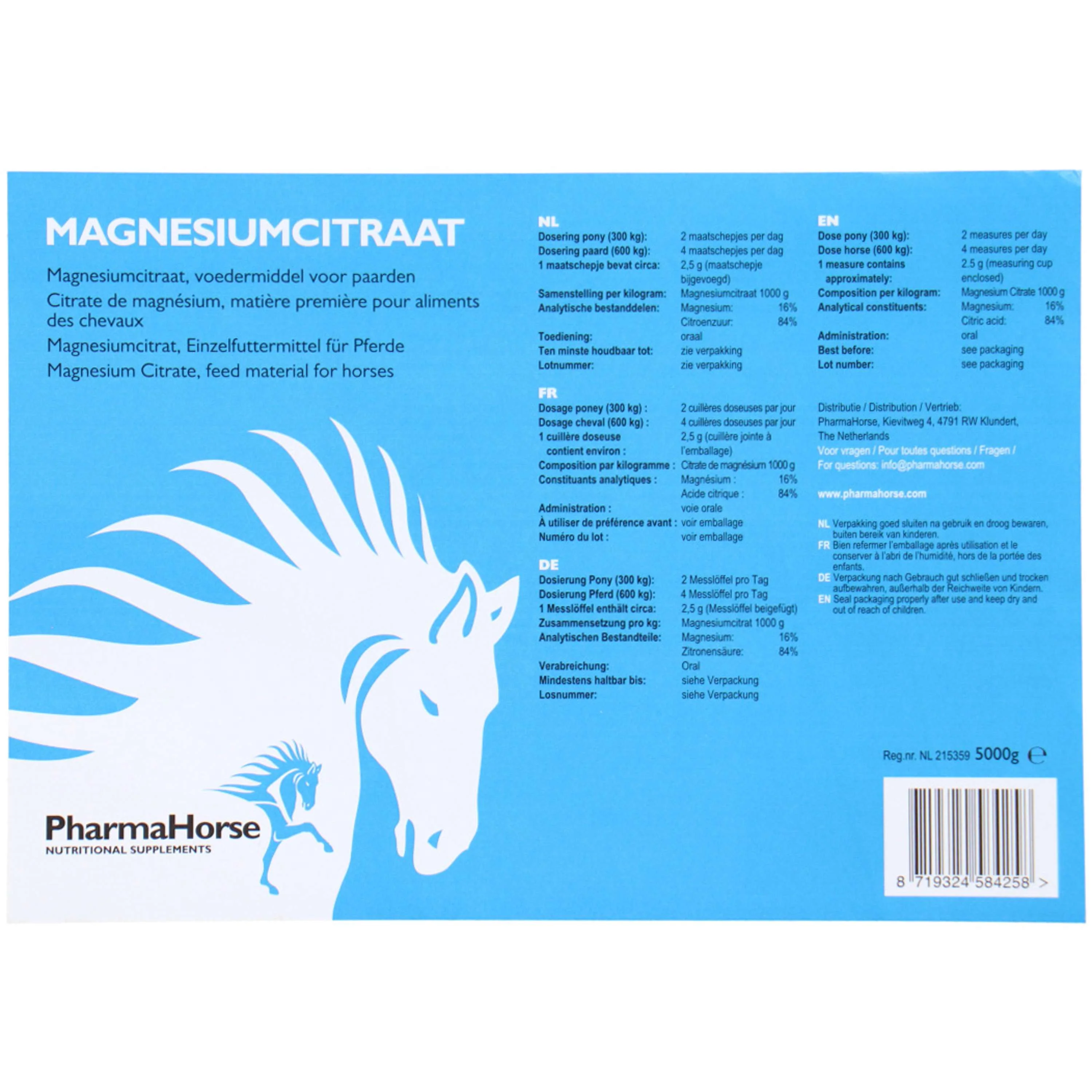 PharmaHorse Citrate de Magnesium 3 kg - Image 2