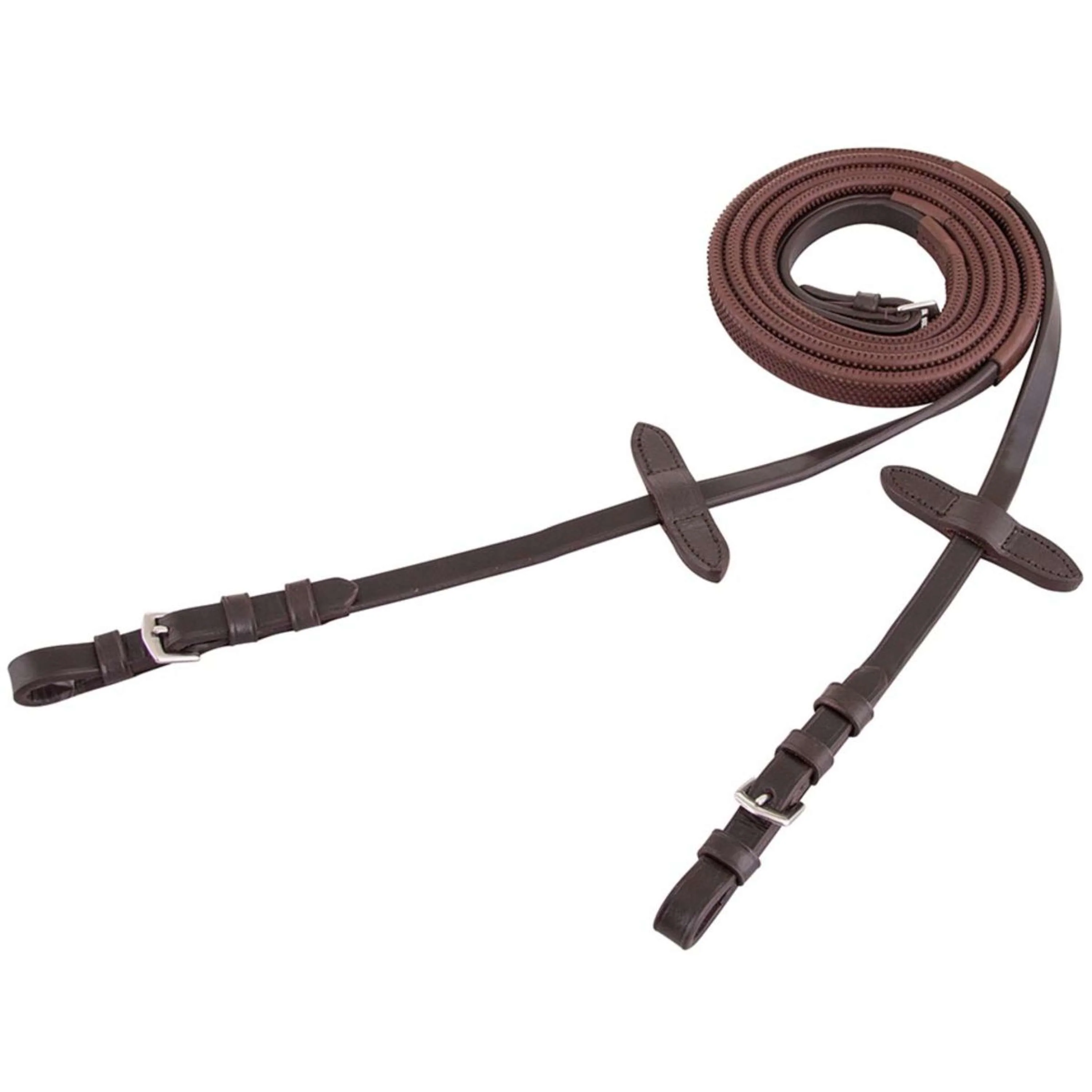 Premiere Rênes Caoutchouc 13mm avec Fermeture Boucle Marron - Image 3