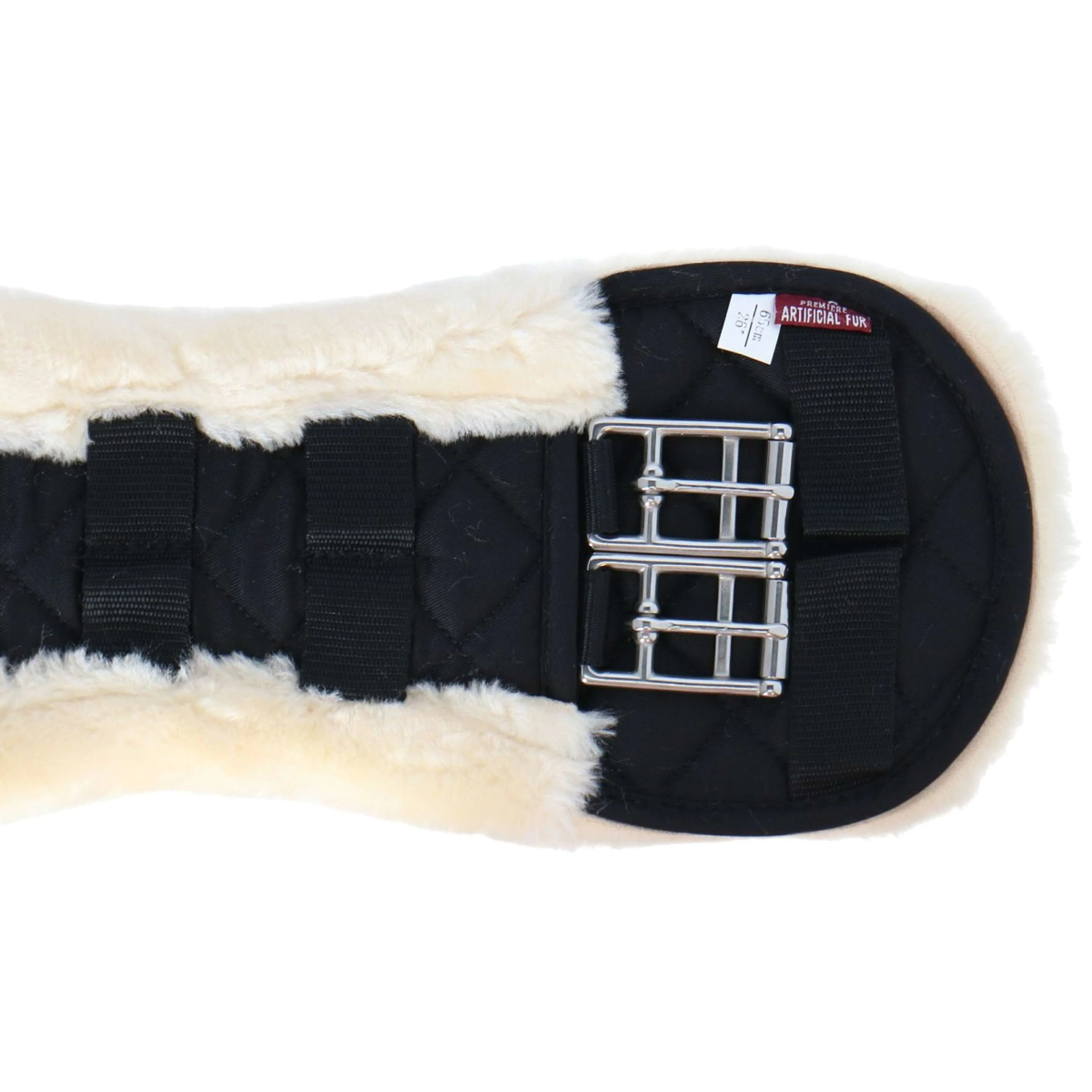 Premiere Sangle Dressage Synth. Mouton Noir/Naturel - Image 5
