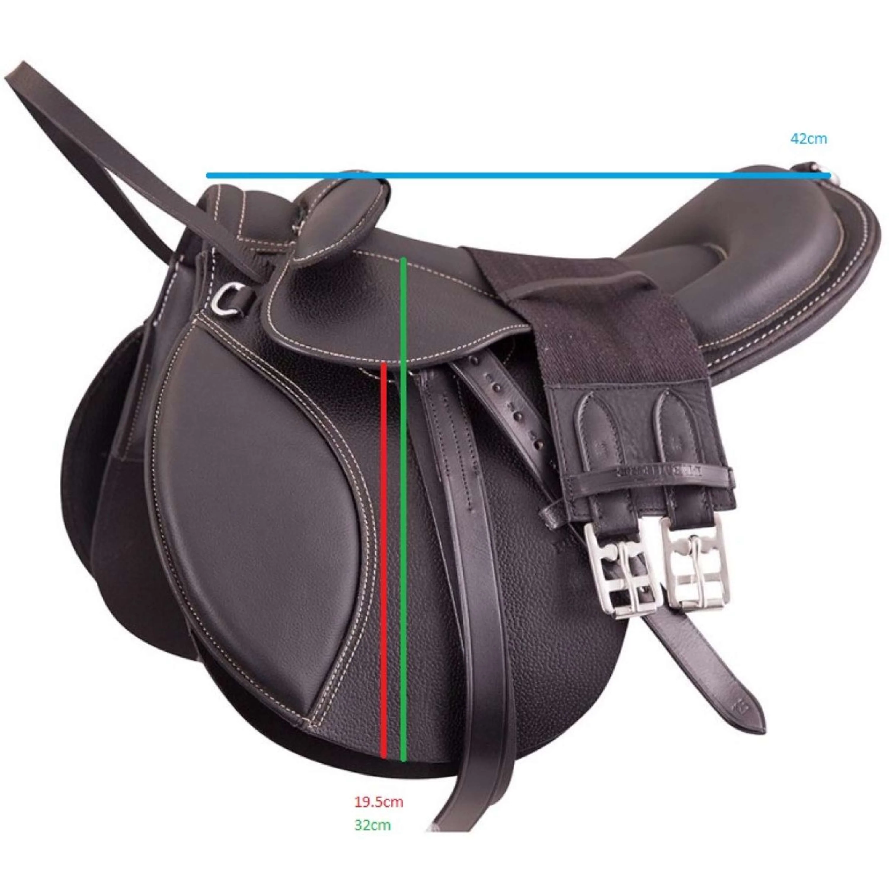 Premiere Selle pour Poney Cuir Marron - Image 3