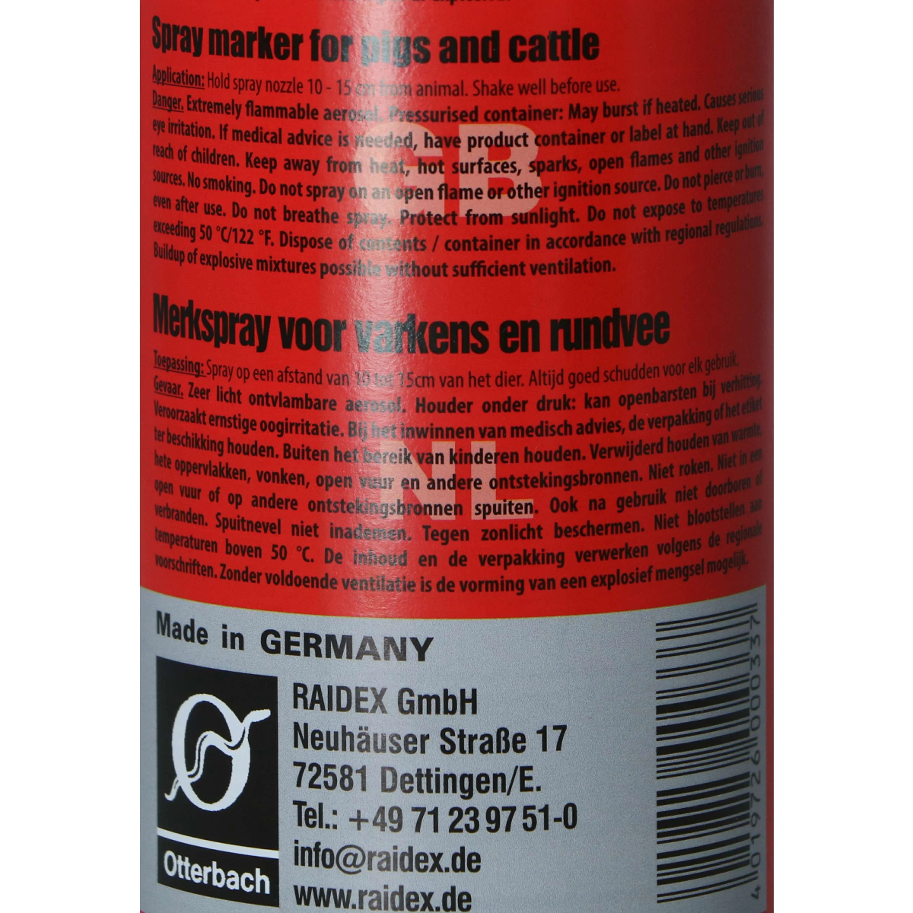 Raidex Spray de marquage Rouge - Image 7