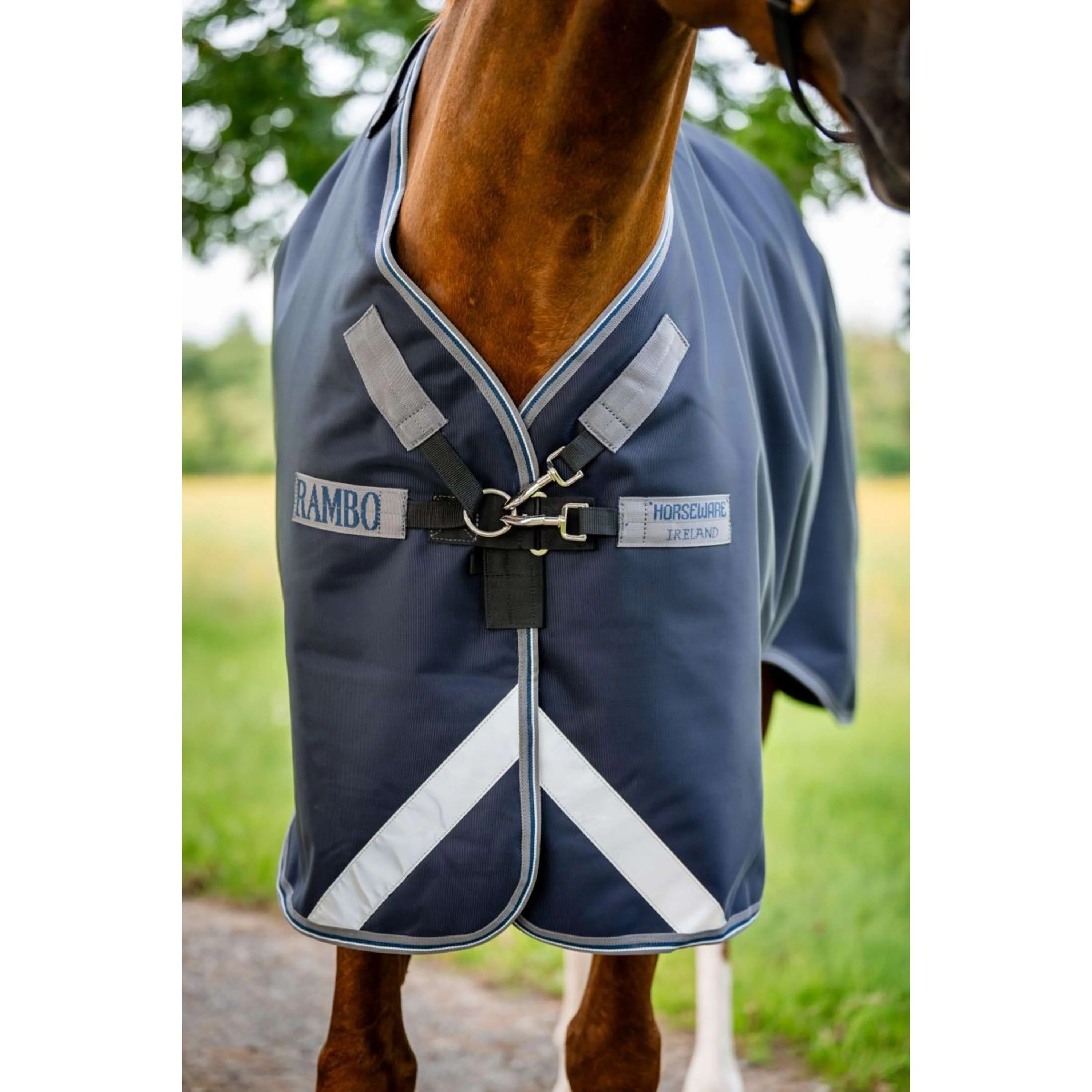 Rambo Chemise Turnout 1680D 100g Bleu marine/Gris orage/Argent - Image 5
