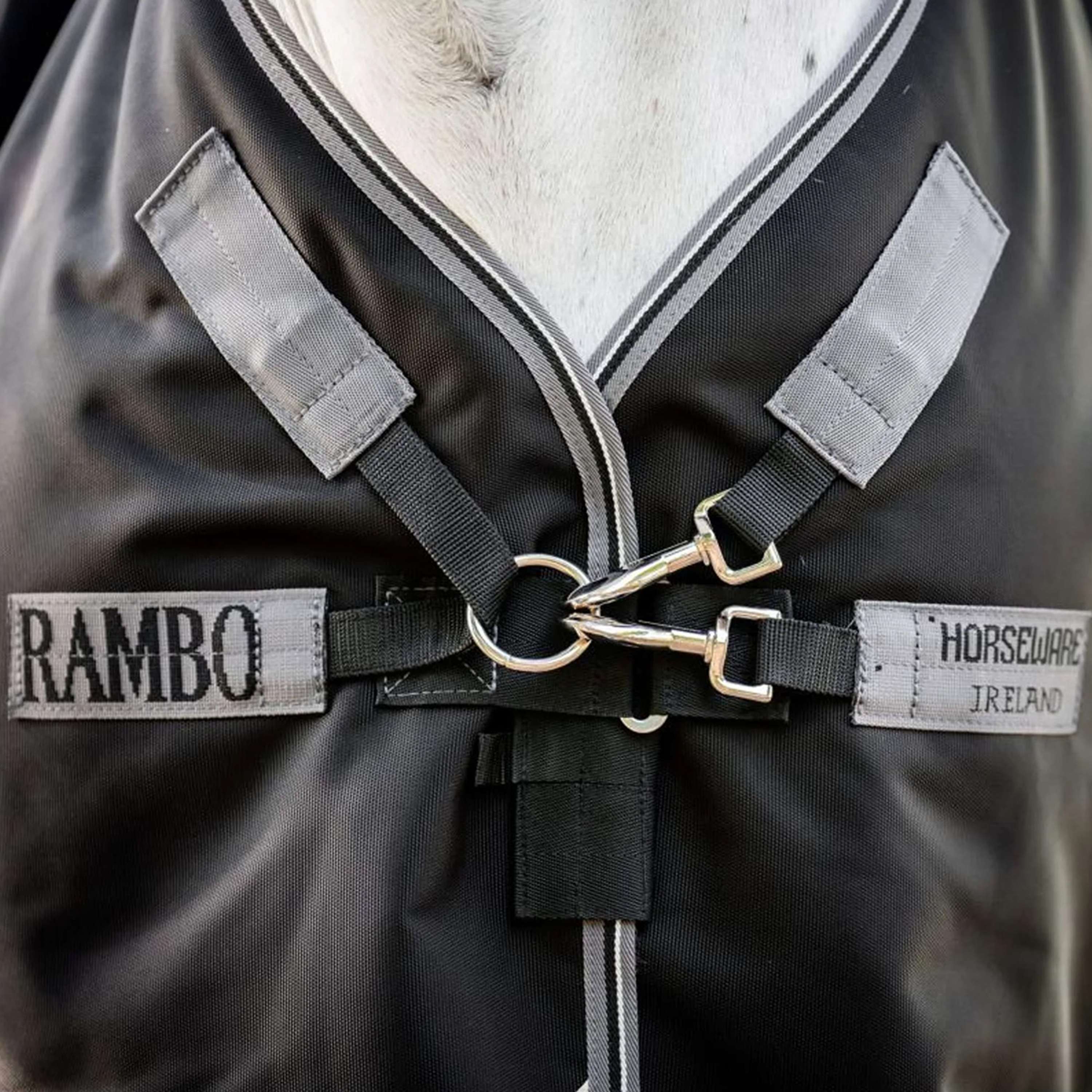 Rambo Chemise Turnout 1680D 50g Noir/Thunderstorm Grey/Silver - Image 2