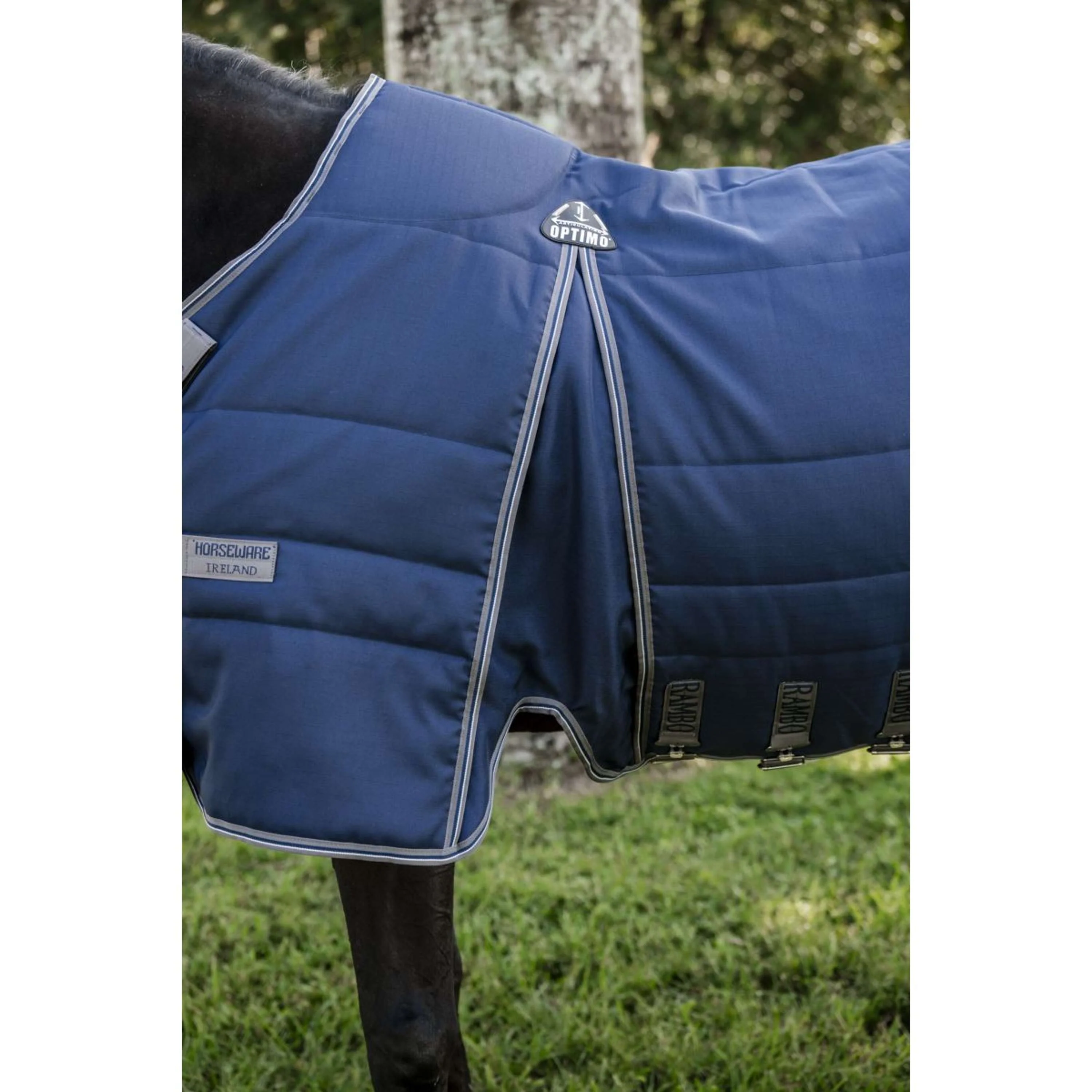 Rambo Optimo Couverture d'Écurie 200g Navy/Thunderstorm Grey/Silver - Image 3