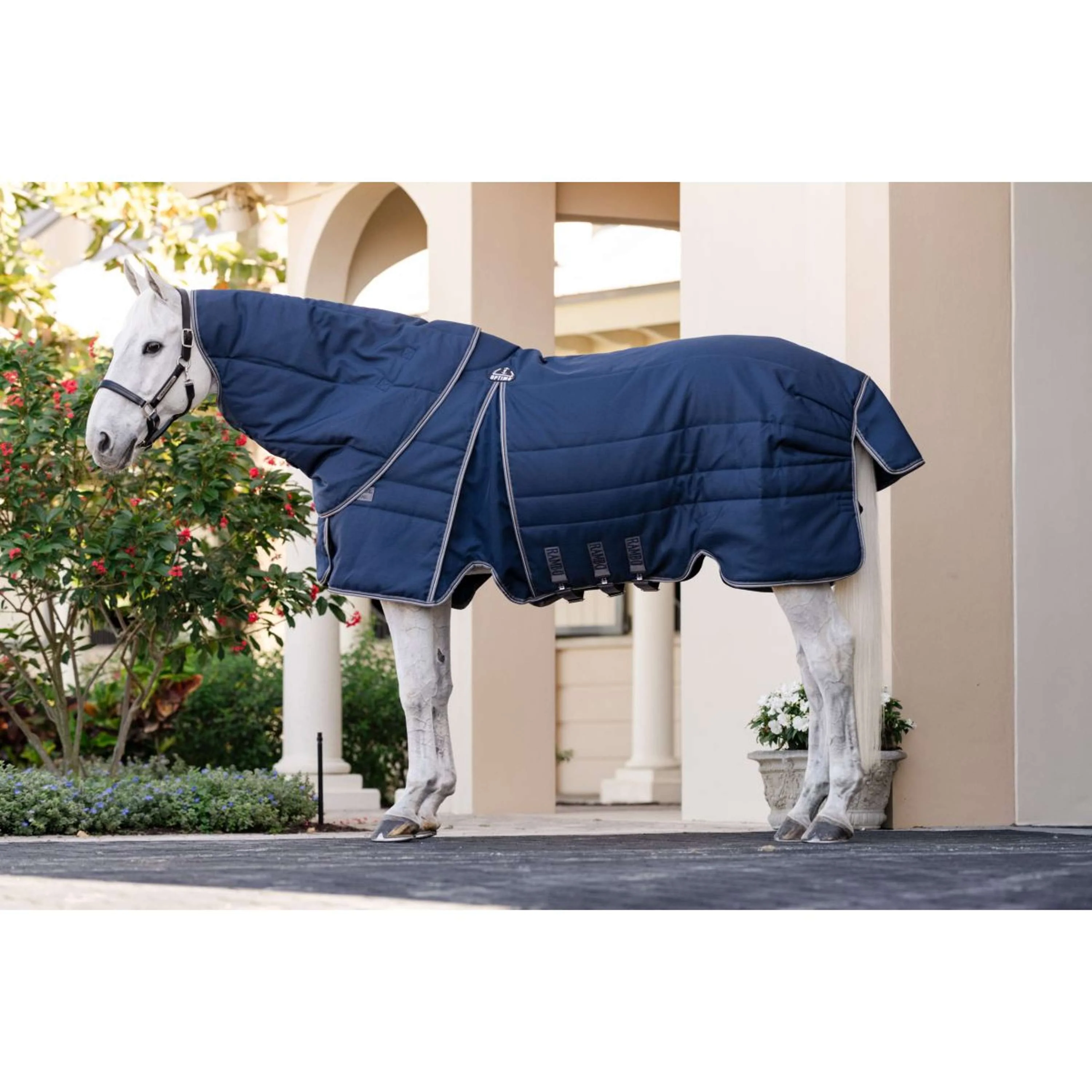 Rambo Optimo Couverture d'Écurie Plus 200g Navy/Thunderstorm Grey/Silver - Image 14
