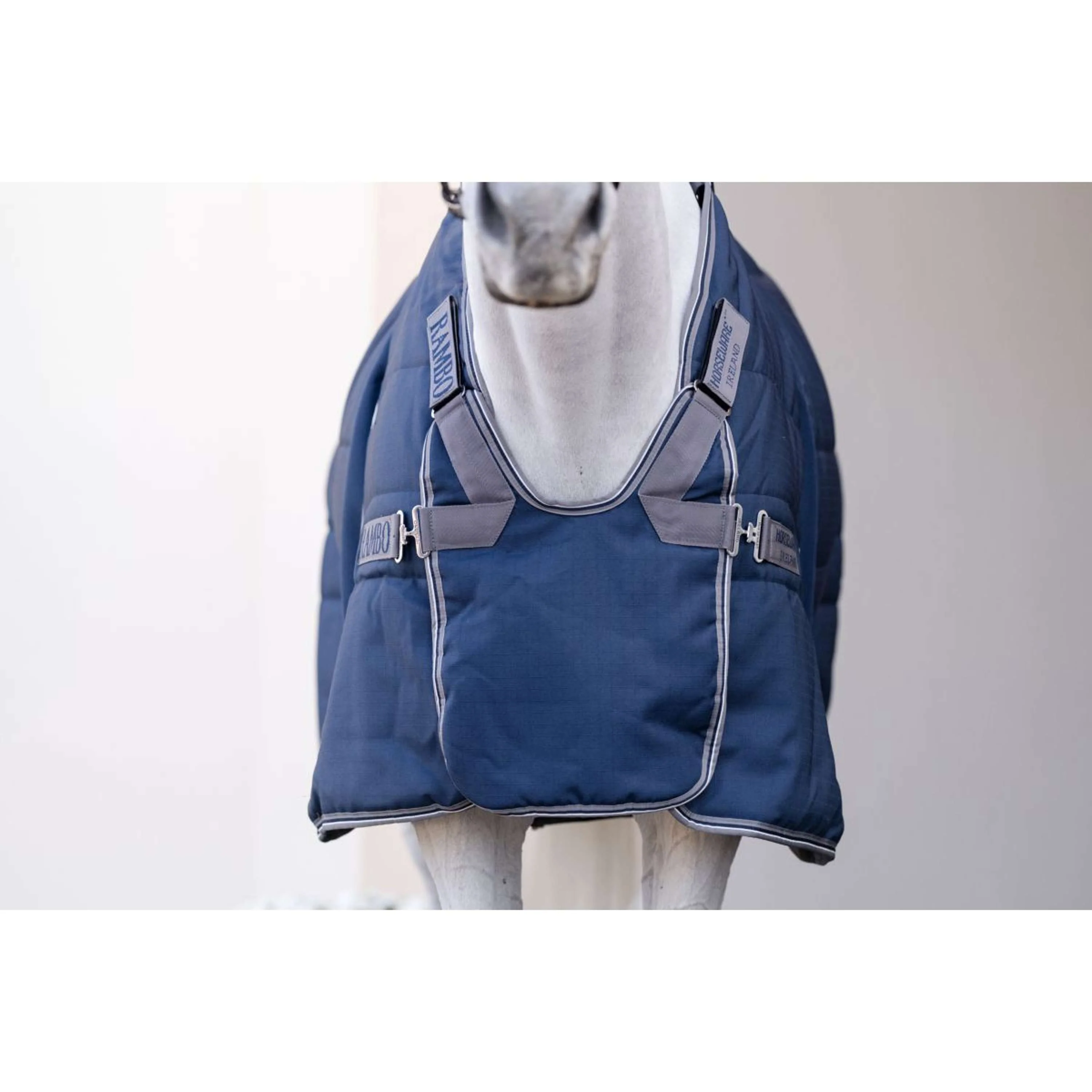Rambo Optimo Couverture d'Écurie Plus 200g Navy/Thunderstorm Grey/Silver - Image 3