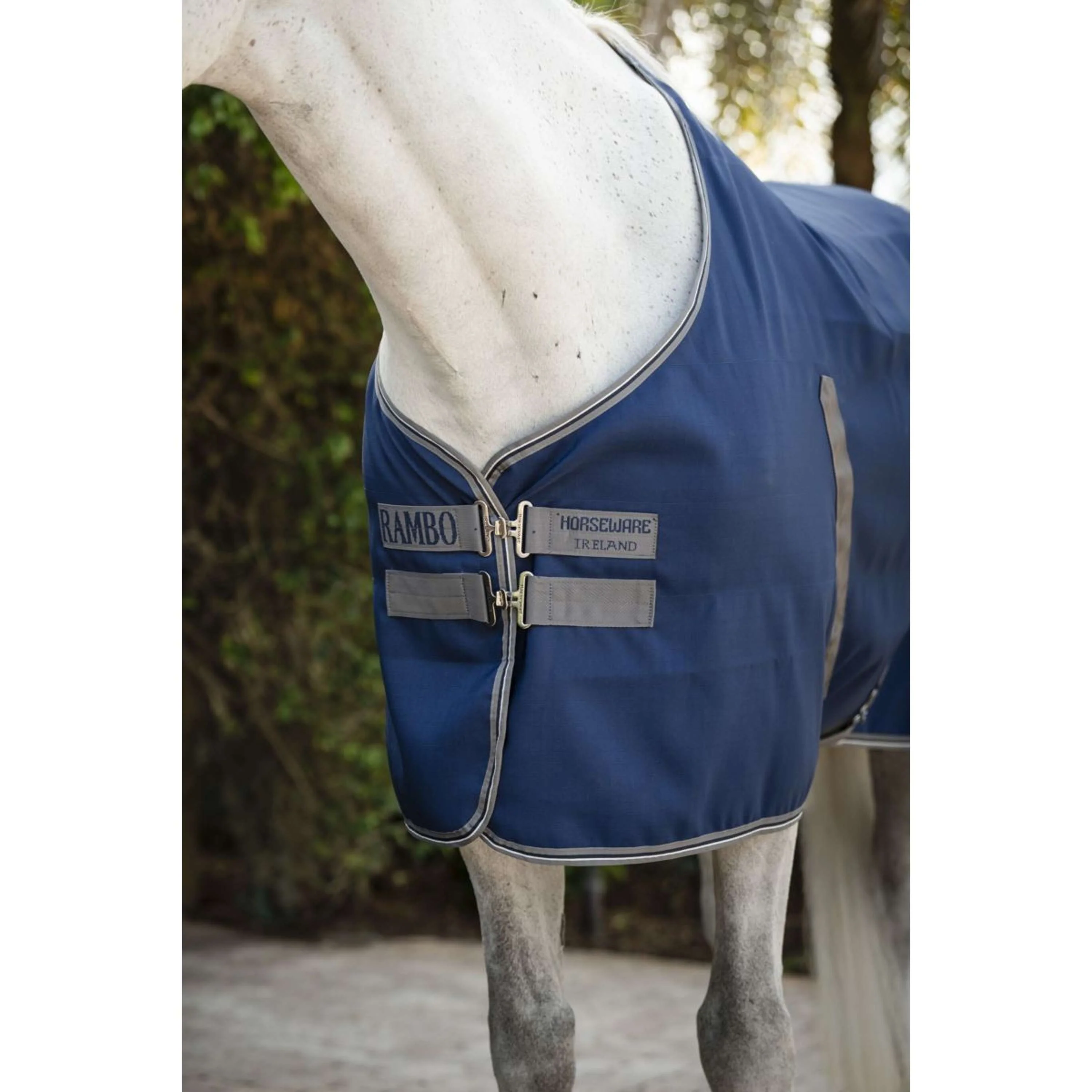 Rambo Stable Sheet Navy/Thunderstorm Grey/Silver - Image 2