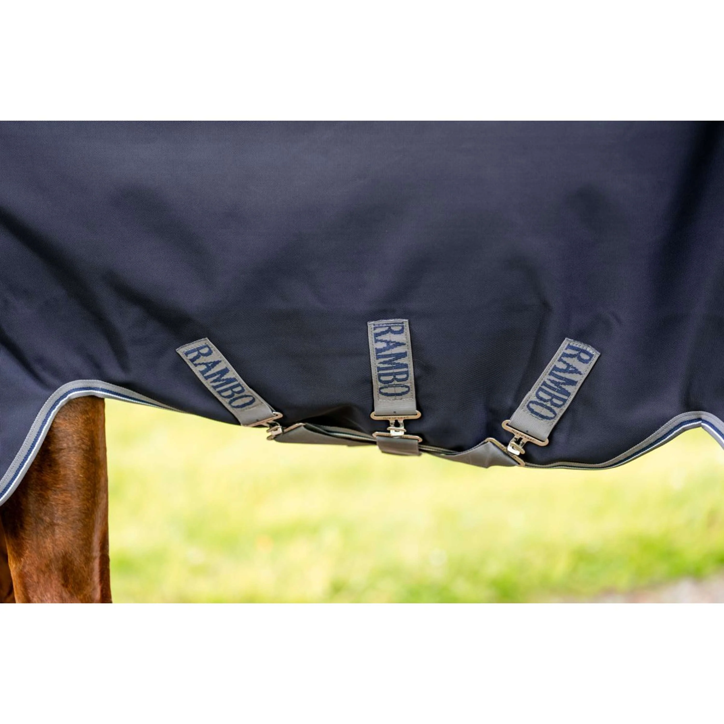 Rambo Turnout Rug 1680D Varilayer 250g Navy/Thunderstorm Grey/Silver - Image 12