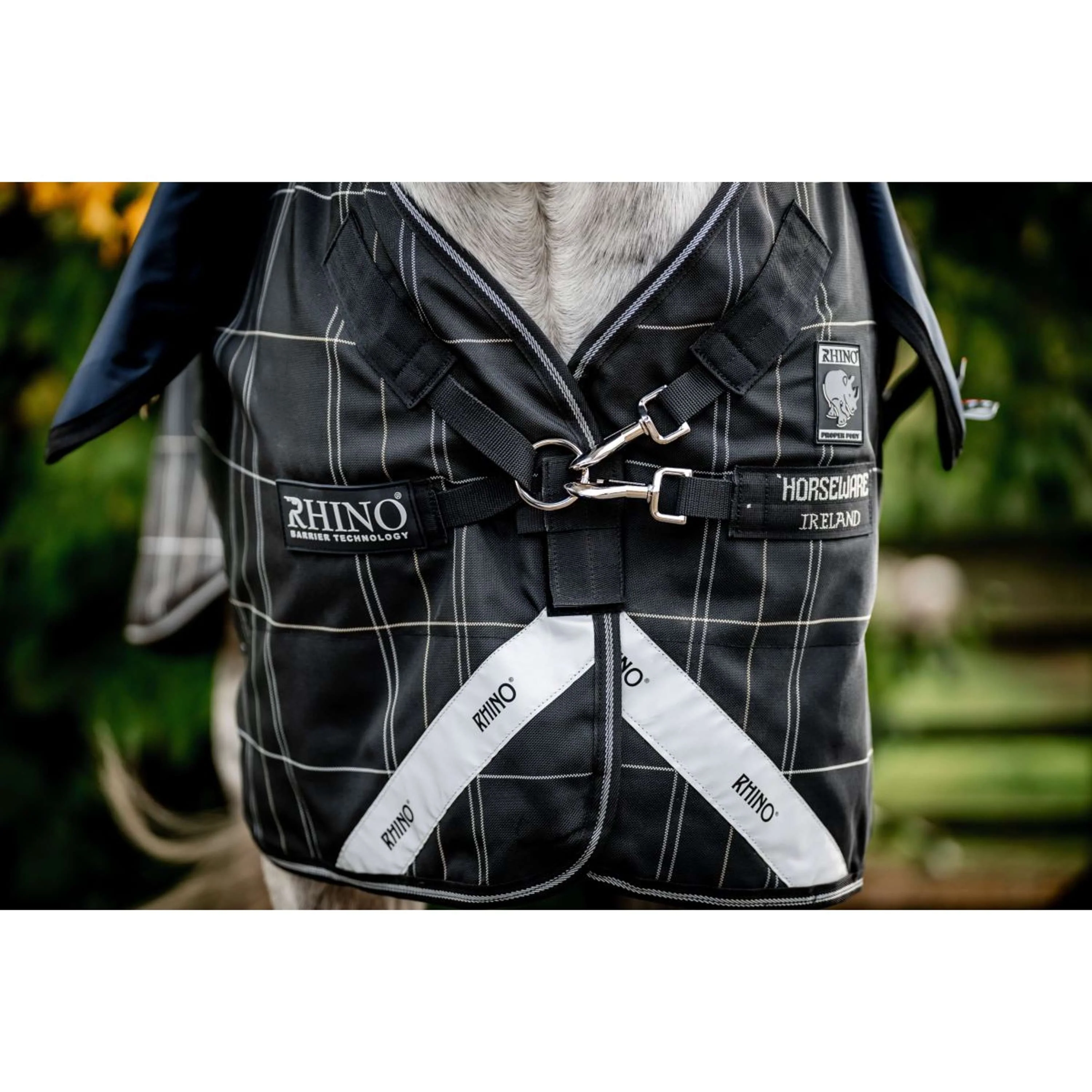 Rhino Chemise Turnout Plus Pony Bundle 0g + 200g Black Check/Noir/Blanc - Image 3