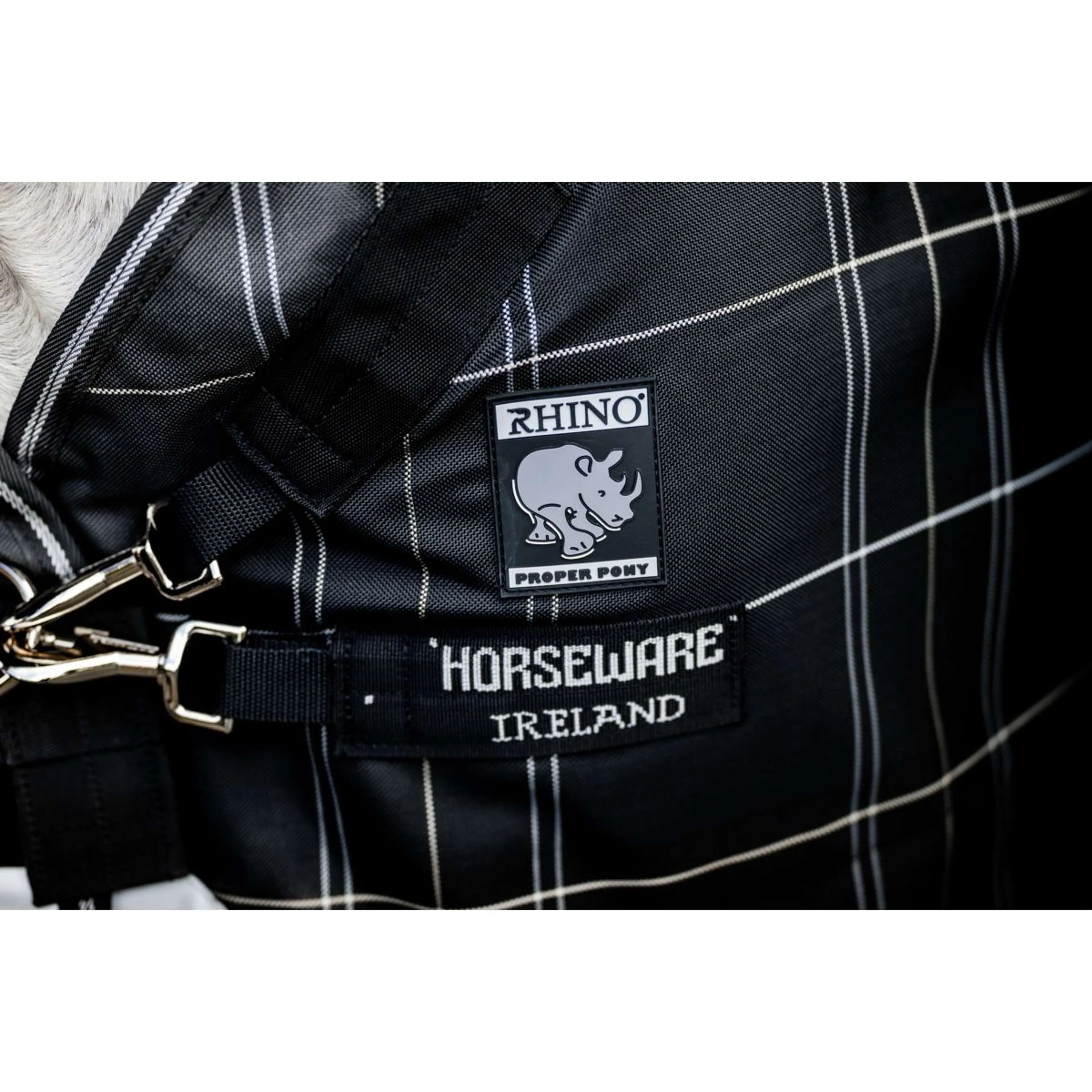 Rhino Chemise Turnout Plus Pony Bundle 0g + 200g Black Check/Noir/Blanc - Image 5