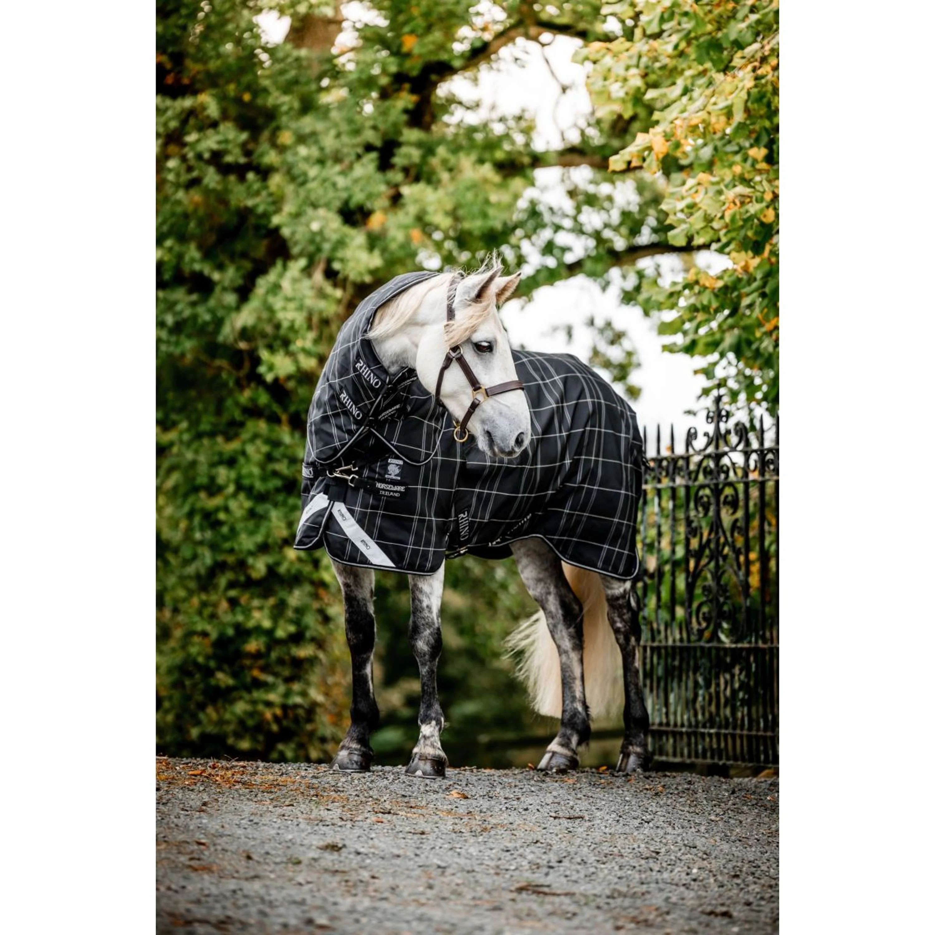 Rhino Chemise Turnout Plus Pony Bundle 0g + 200g Black Check/Noir/Blanc - Image 6