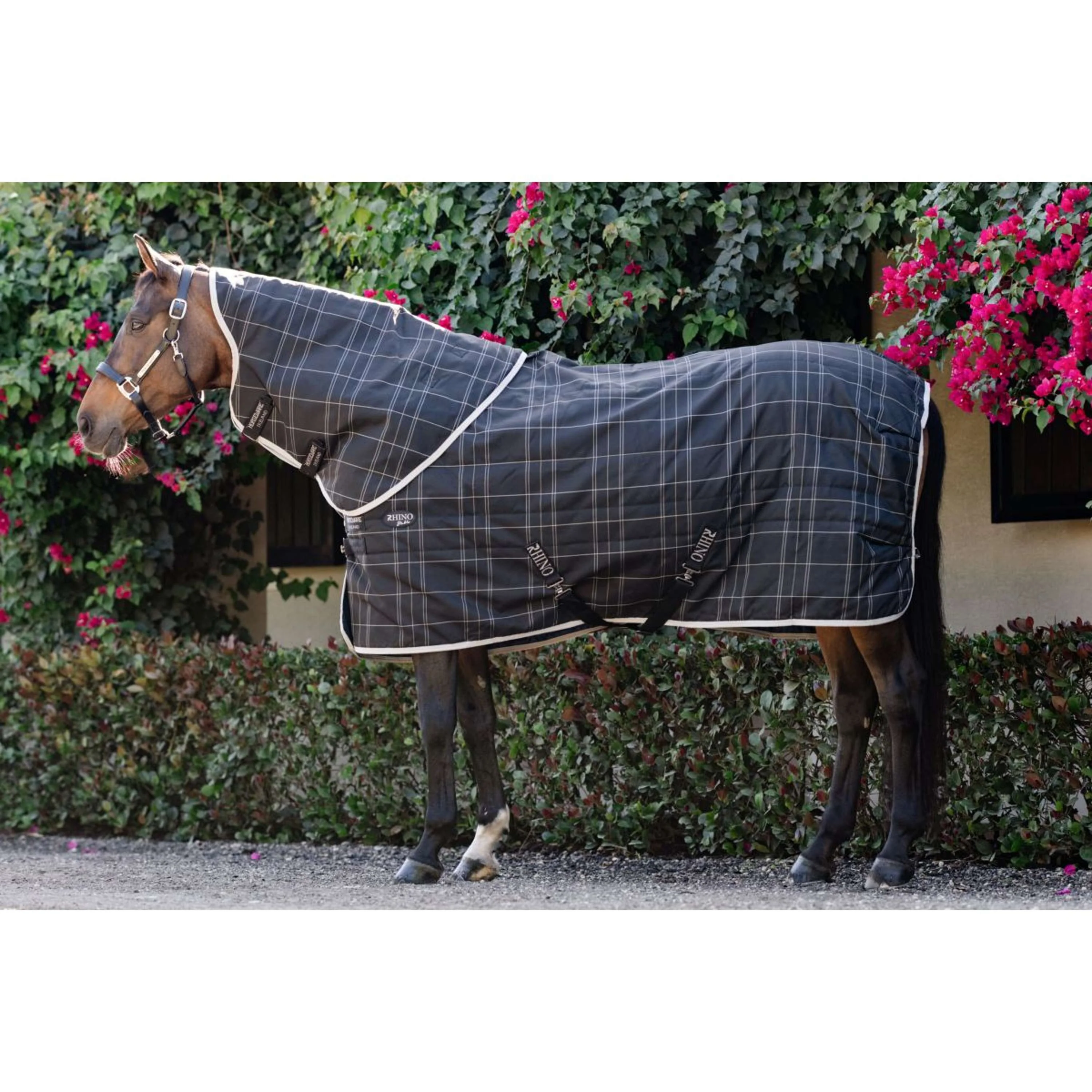 Rhino Couvre-Cou Stable 100g Black/Grey/White Check/Gray - Image 2