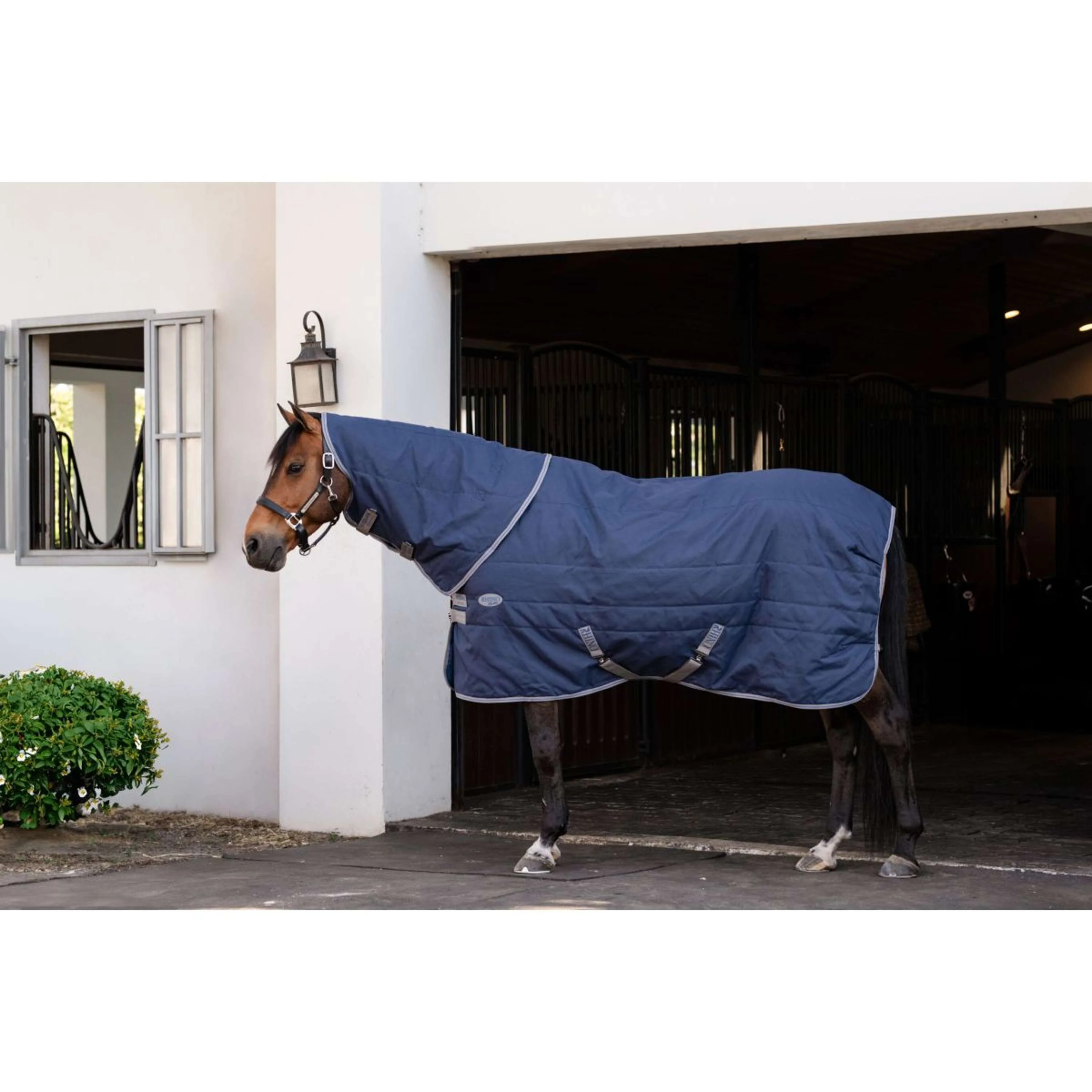 Rhino Couvre-Cou Stable 200g Navy/Titanium Grey/Classic Blue - Image 2